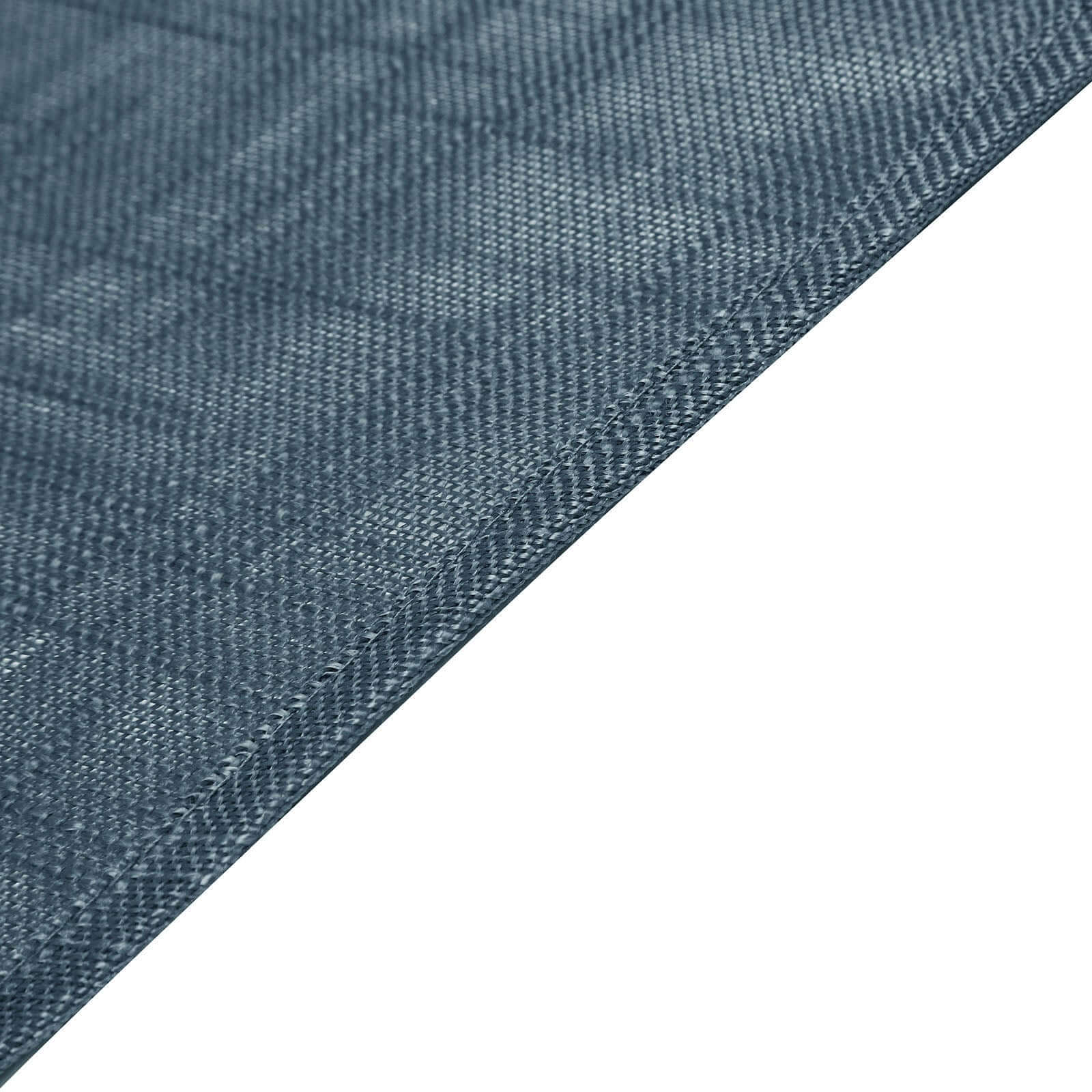 Faux Linen 120 Round Tablecloth Blue - Slubby Texture Wrinkle-Resistant Seamless Table Cover