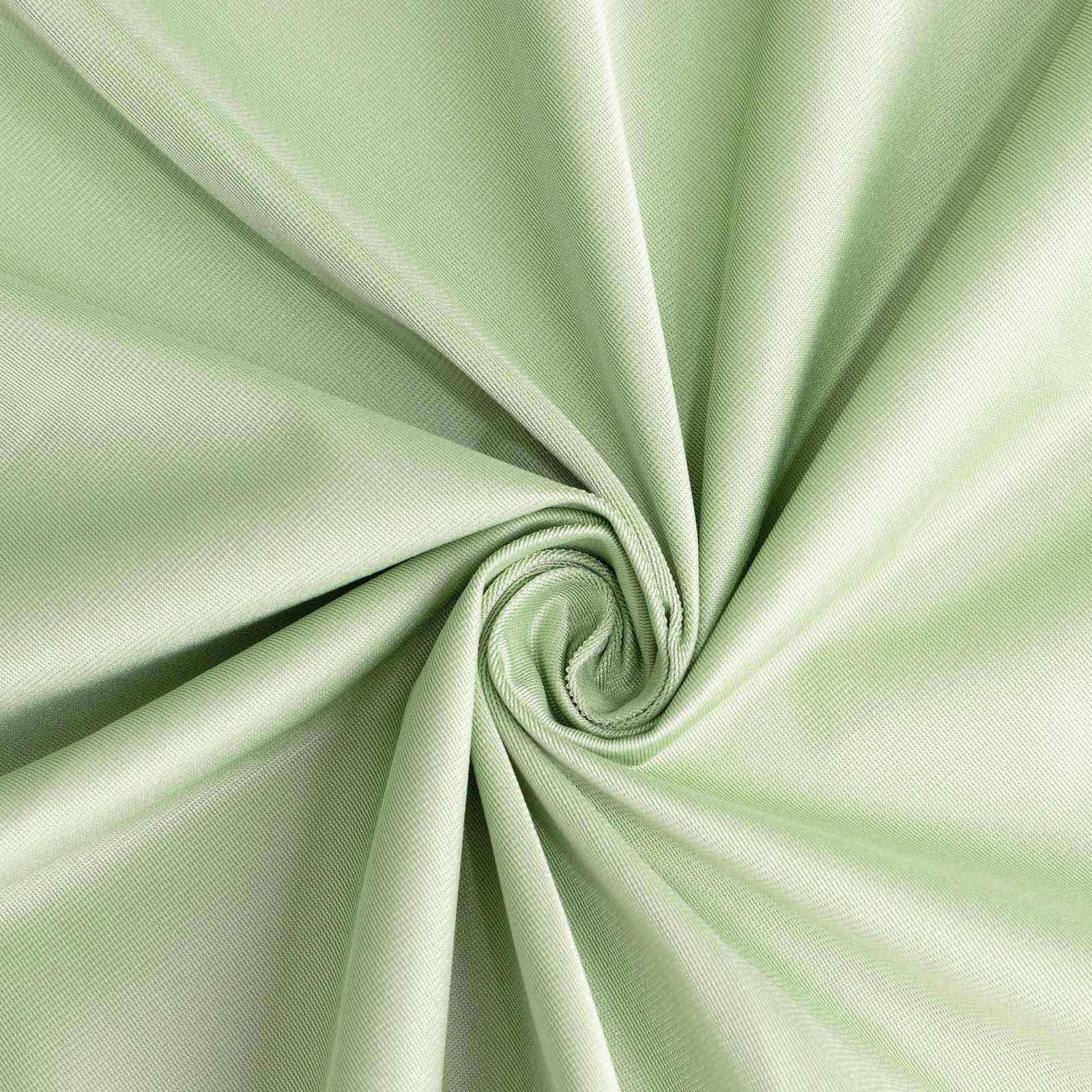 Premium Scuba Round 120 Tablecloth Sage Green - Wrinkle Free & Stain Resistant Seamless Table Cover