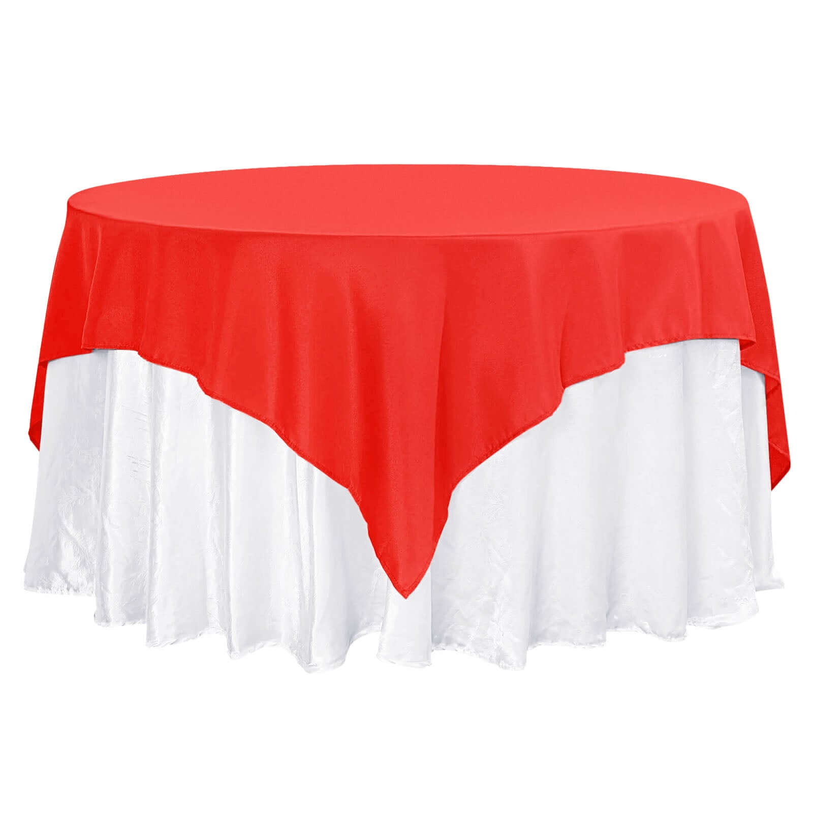 Premium Polyester 70x70 Table Overlay Square Tablecloth Red 220GSM Wrinkle-Resistant Table Cover