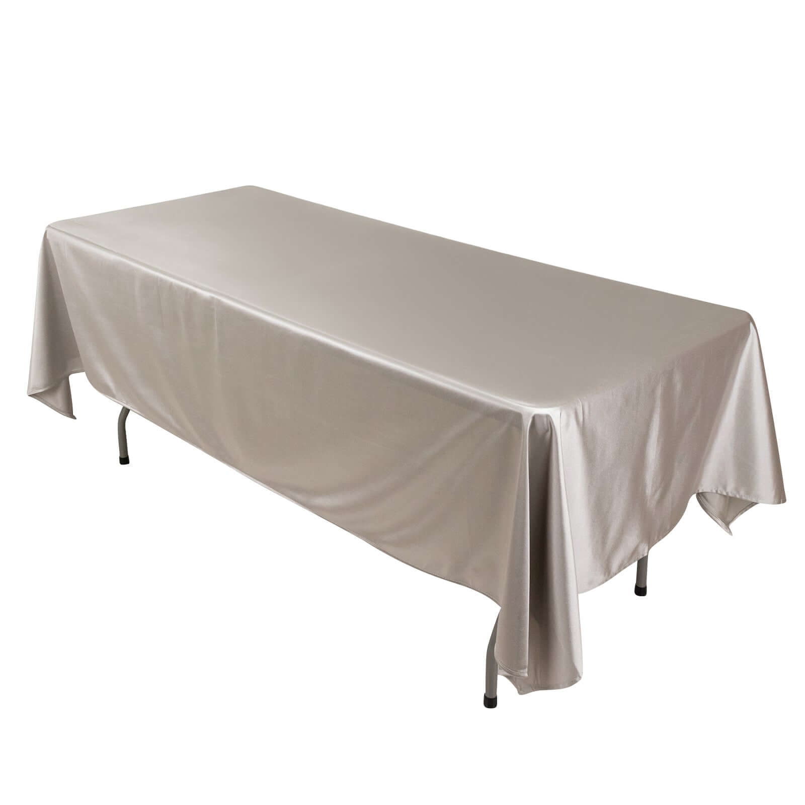 Premium Scuba Rectangular 60x102 Tablecloth Shimmering Silver - Wrinkle Free & Stain Resistant Table Cover