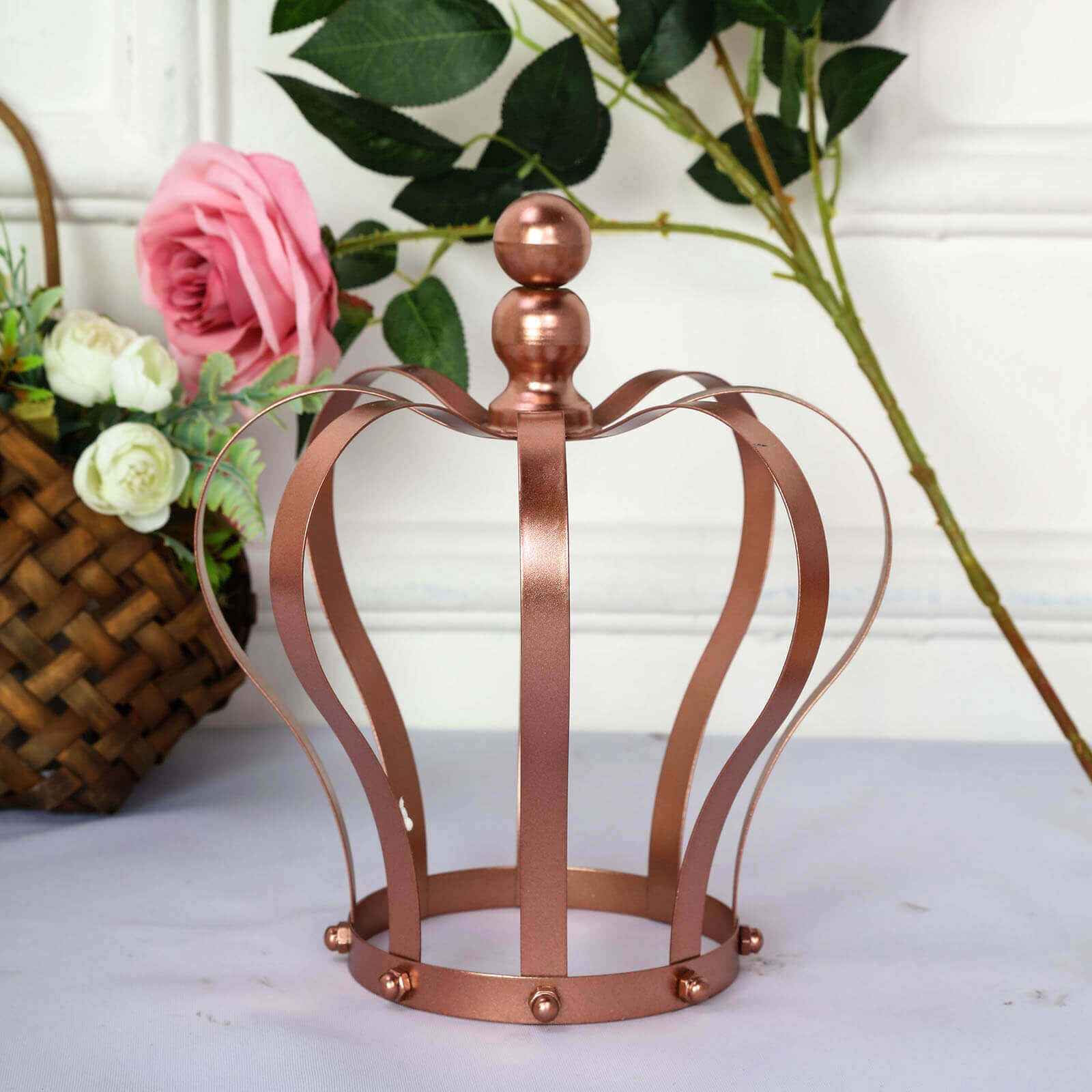 Metal Royal Crown Cake Topper Rose Gold - Sophisticated Wedding Cake Centerpiece Decor for Themed Events 9