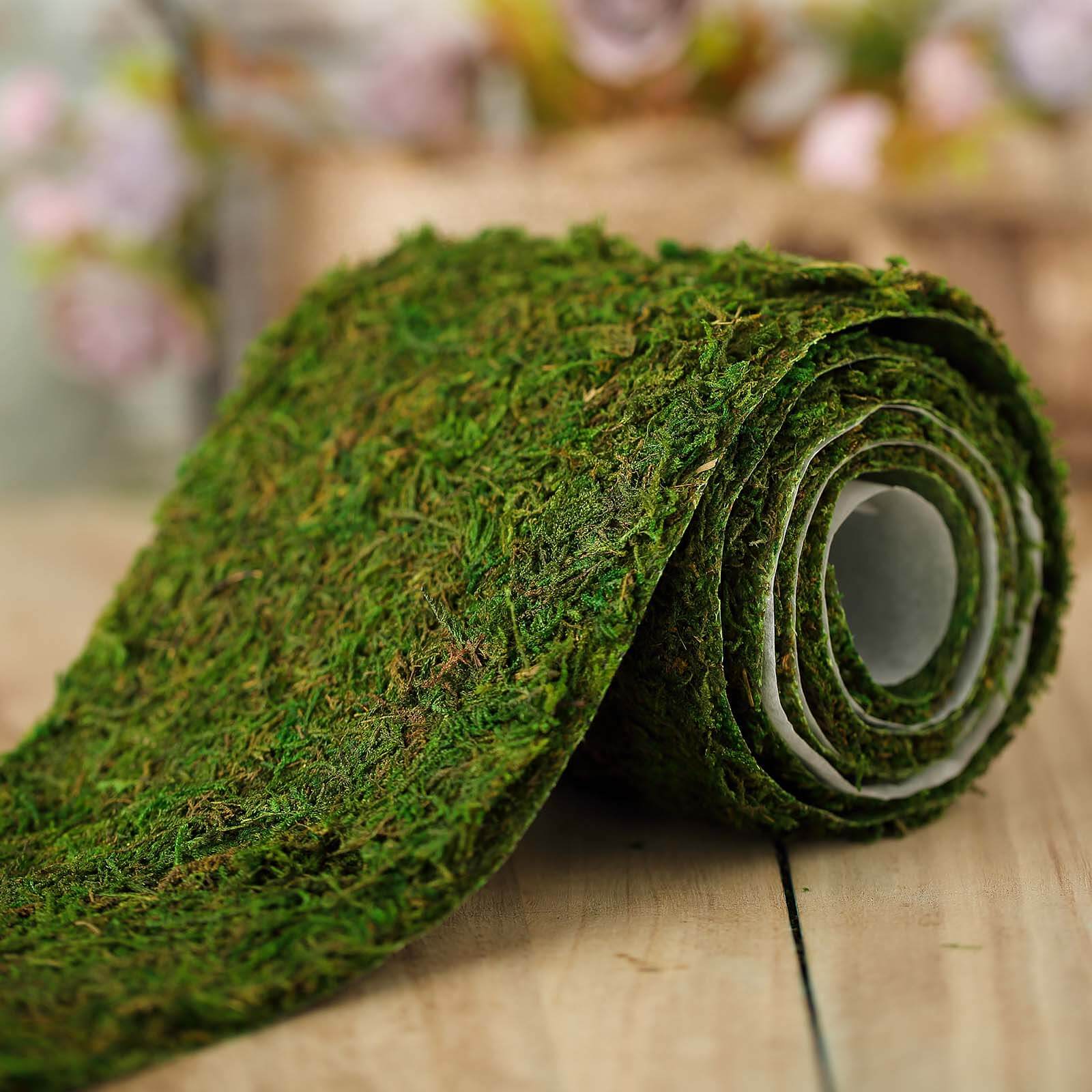 4ft 5 Wide Green Preserved Moss Ribbon Roll, DIY Craft Ribbon