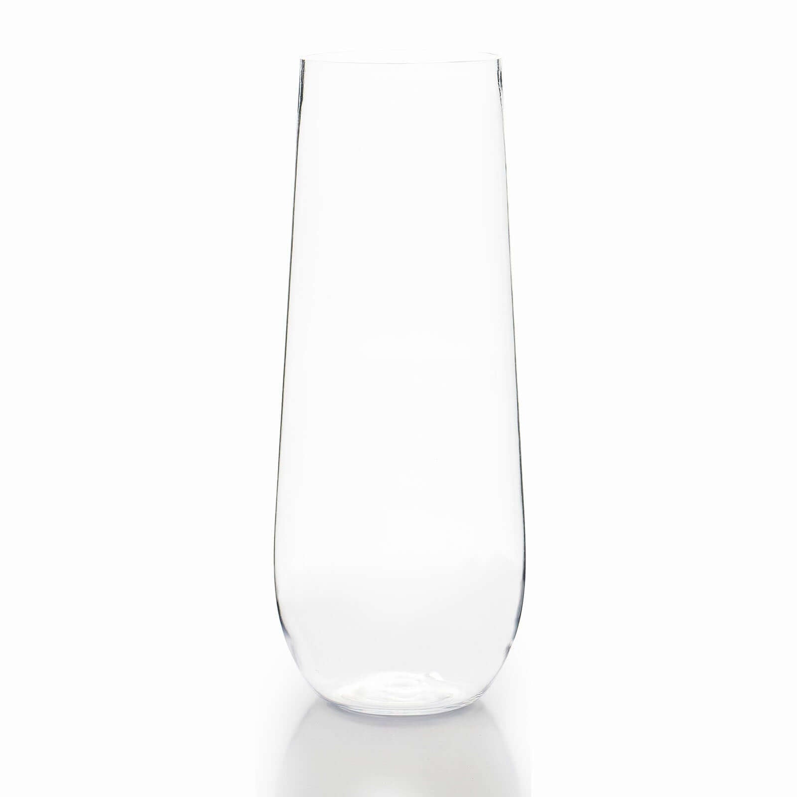 6-Pack Plastic Stemless Glasses Clear Champagne Flute Design - Reusable for Champagne 9oz