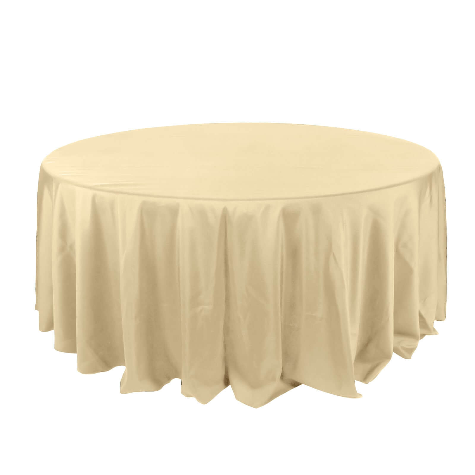 Polyester 132 Round Tablecloth Champagne - Seamless Chic Table Cover