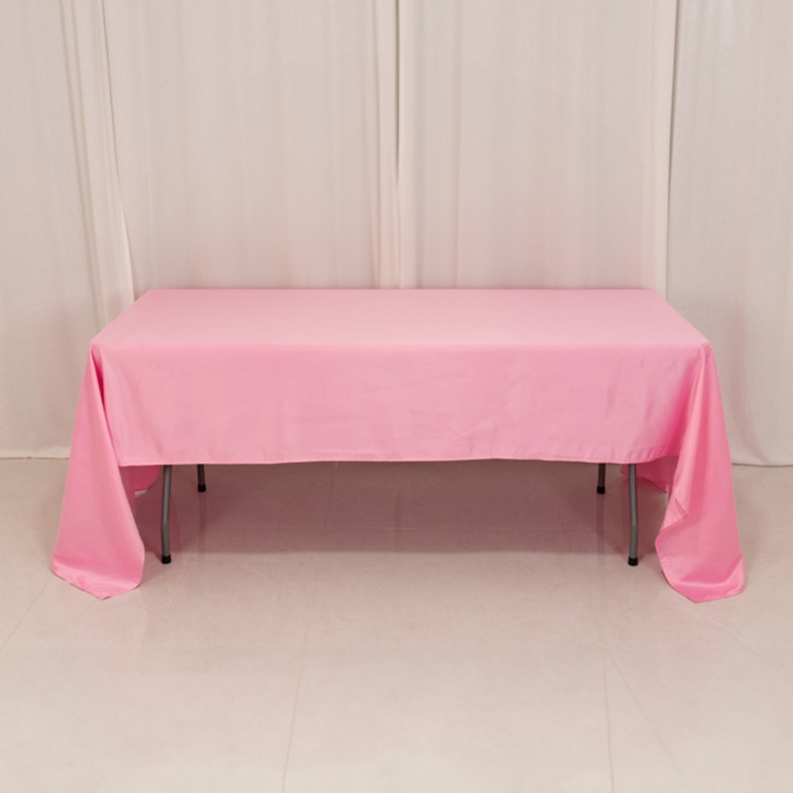 Lamour Satin 60x126 Rectangle Tablecloth Pink - Soft & Silk-Like Table Cover