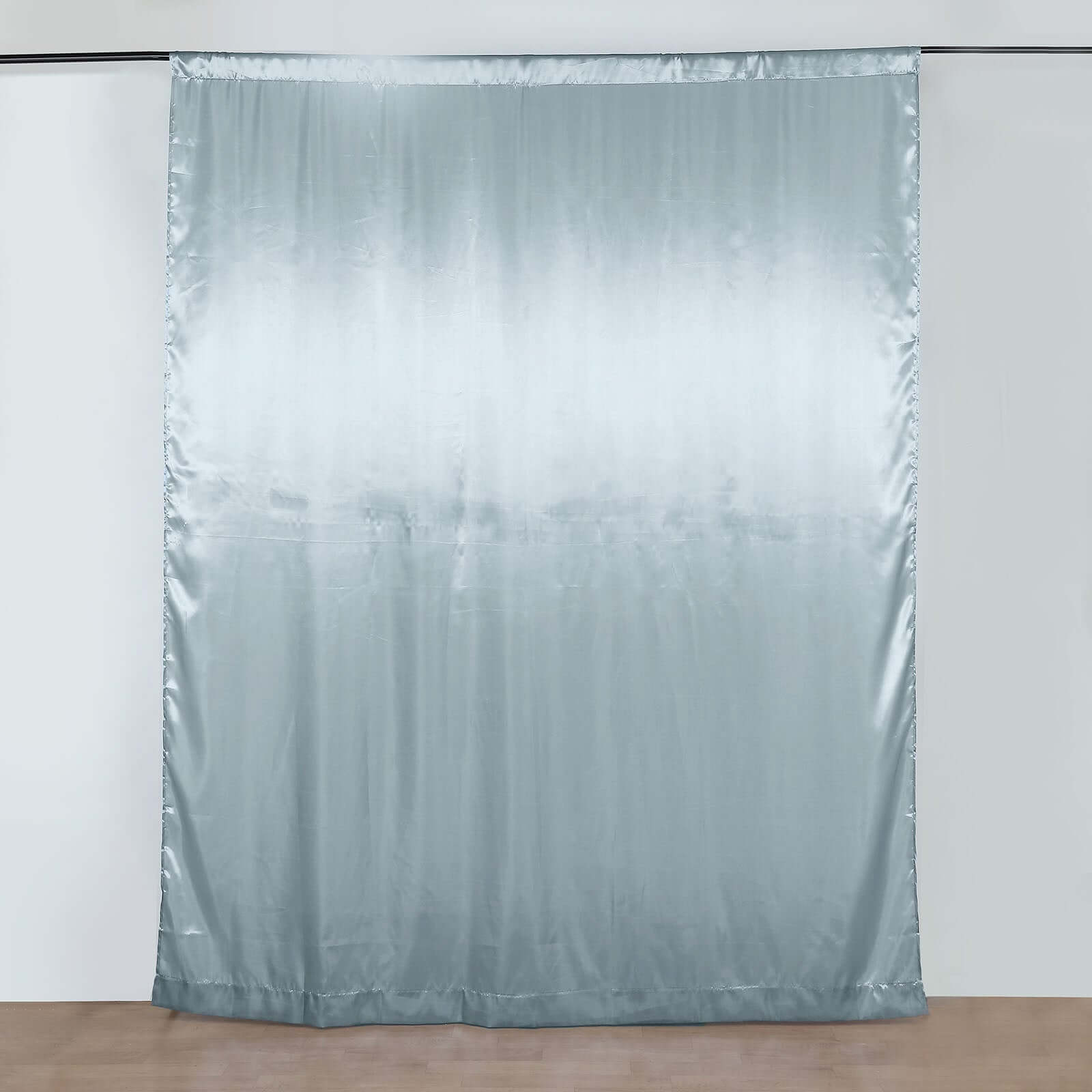 8ftx10ft Dusty Blue Satin Event Curtain Drapes, Backdrop Event Panel