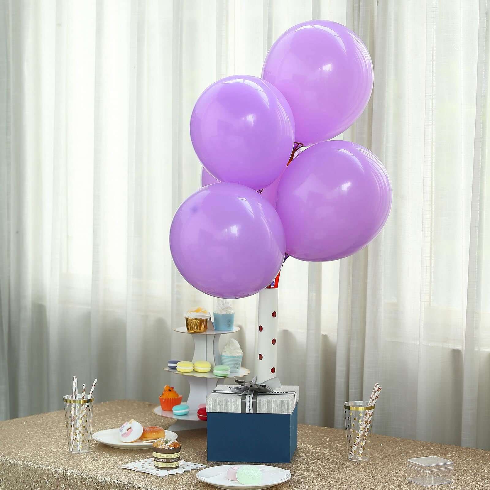 25 Pack 12 Matte Pastel Purple Helium or Air Latex Party Balloons