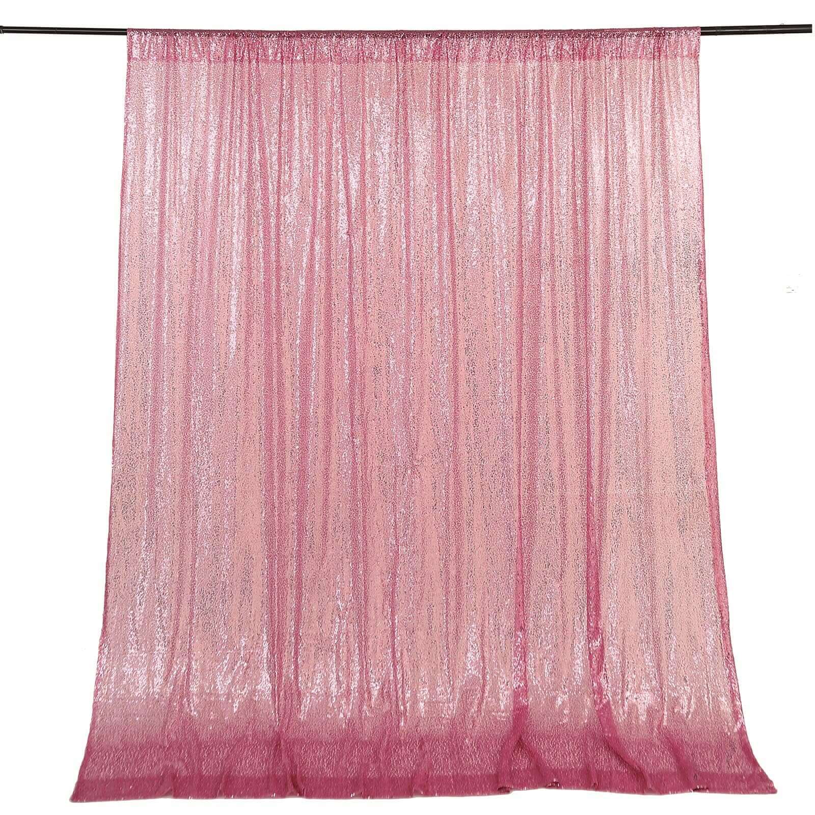 8ftx8ft Pink Sequin Event Curtain Drapes, Backdrop Event Panel