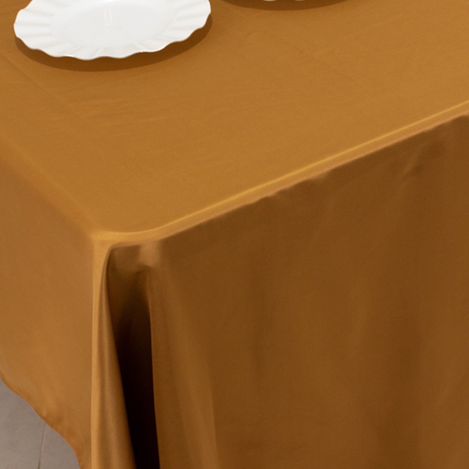 Lamour Satin 60x126 Rectangle Tablecloth Gold - Soft & Silk-Like Table Cover for Upscale Dining