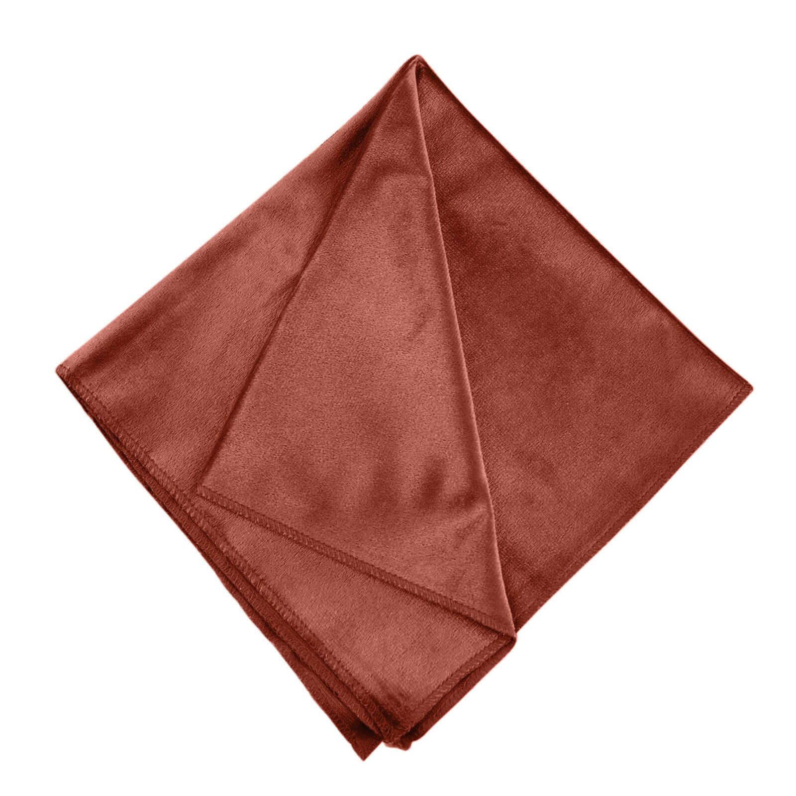 5 Pack Premium Velvet 20x20 Napkins Terracotta (Rust) - Soft Sheen Finish Cloth Napkins