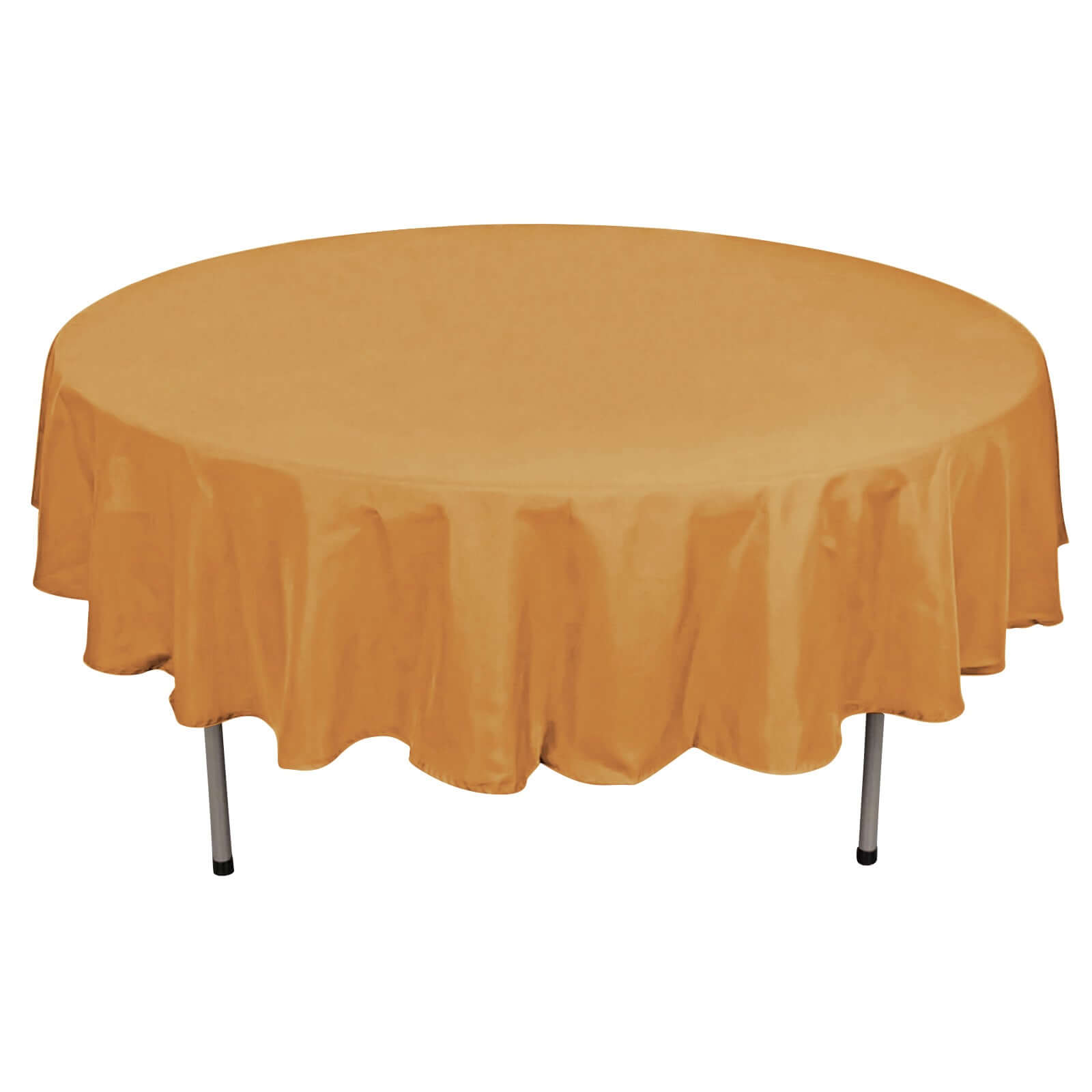 Polyester 90 Round Tablecloth Gold - Stain and Wrinkle-Resistant Table Cover for Party & Gatherings