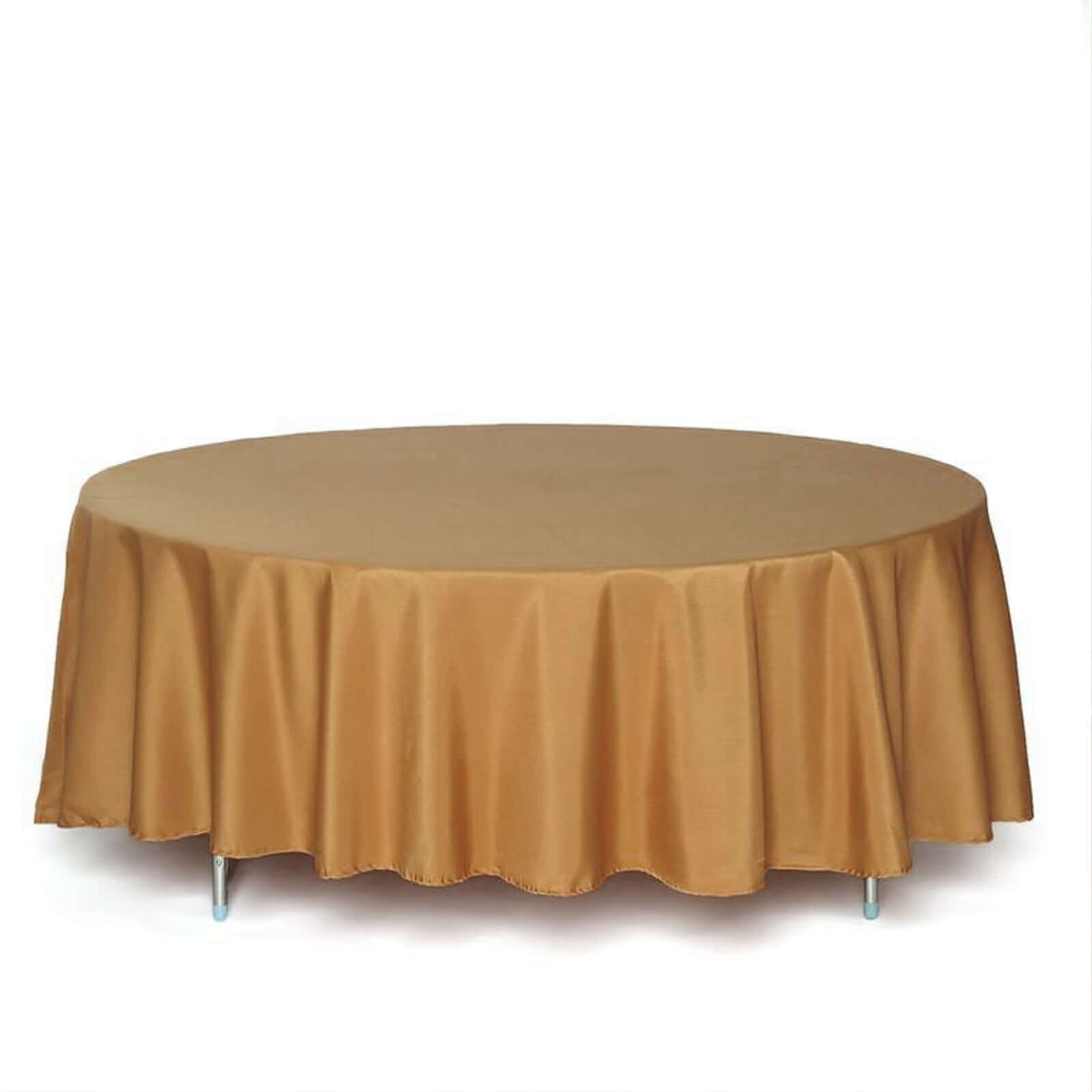 Polyester 108 Round Tablecloth Gold - Wrinkle-Resistant and Stylish Table Cover