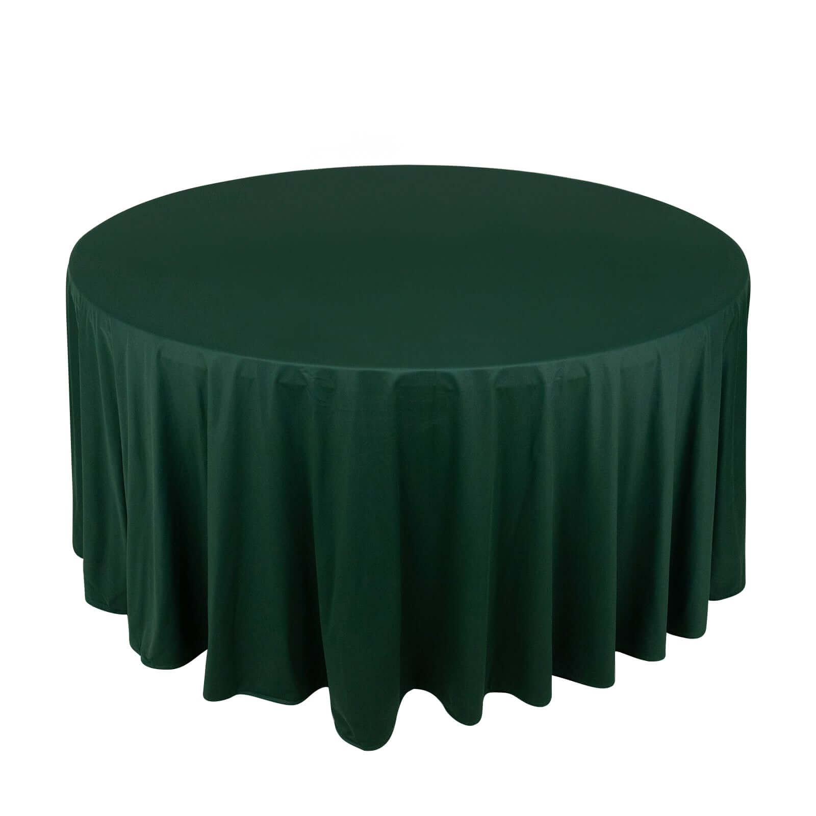 Premium Scuba Round 120 Tablecloth Hunter Emerald Green - Wrinkle Free & Stain Resistant Seamless Table Cover