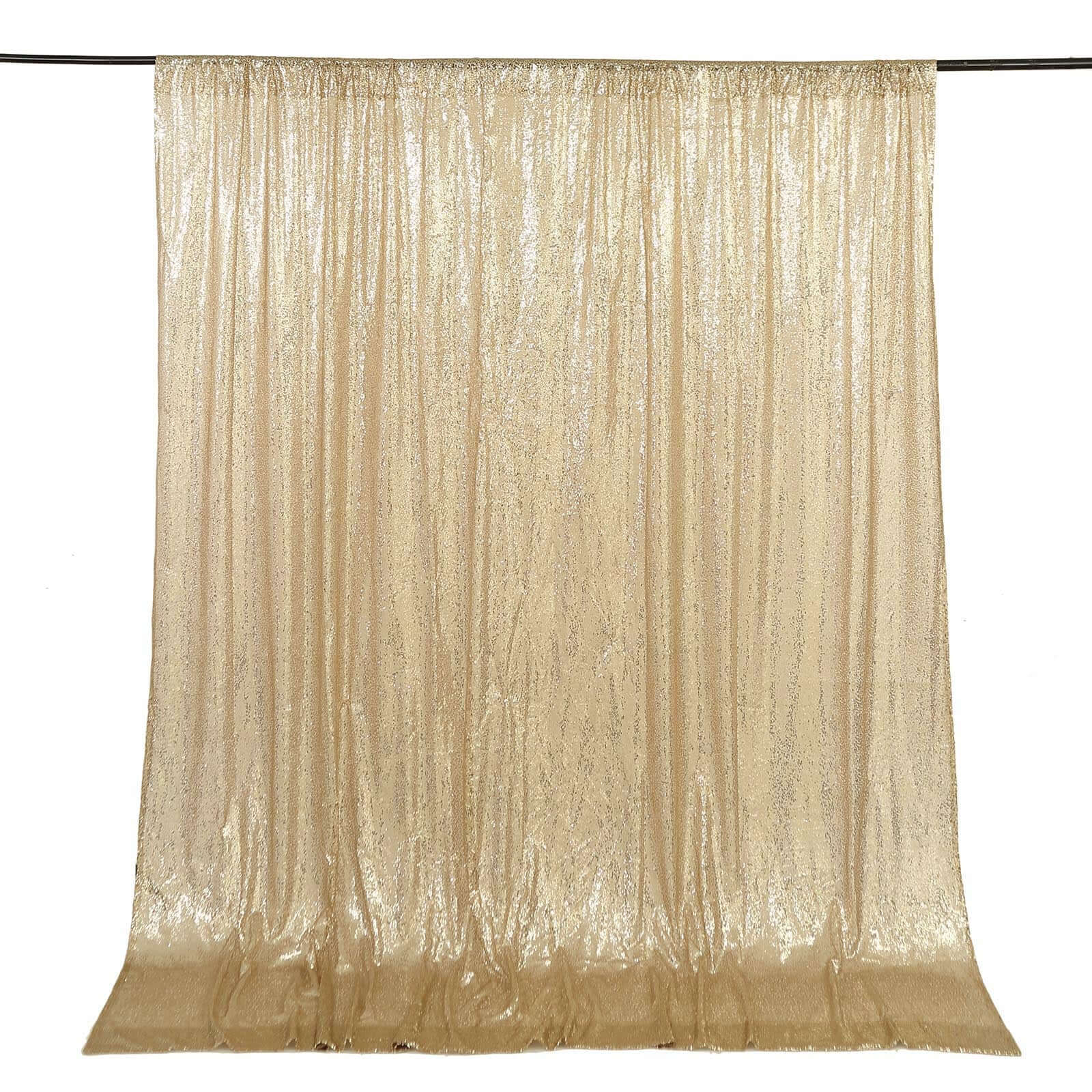 8ftx8ft Champagne Sequin Event Curtain Drapes, Backdrop Event Panel