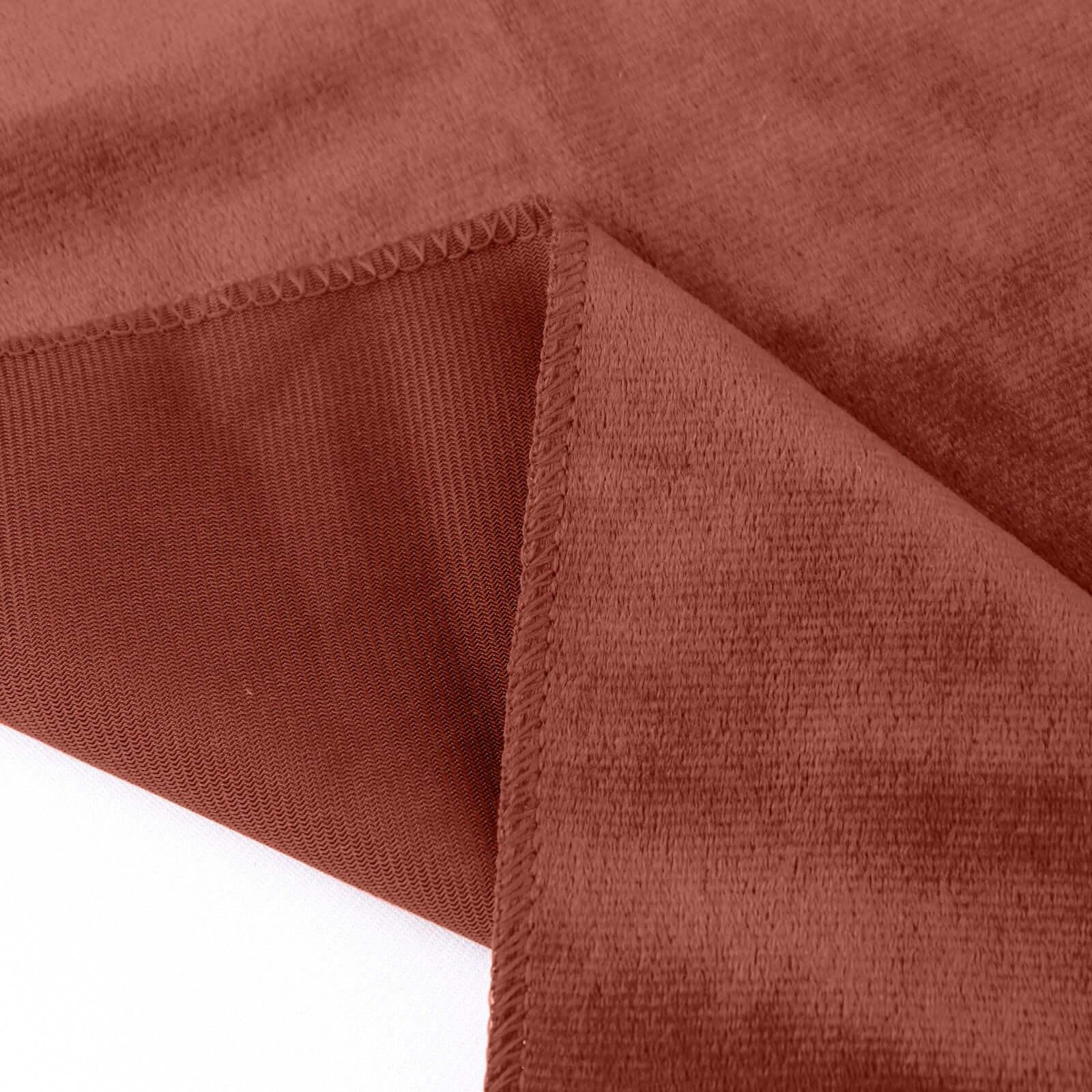 Premium Velvet 90x132 Rectangle Tablecloth Terracotta (Rust) - Reusable Soft & Seamless Table Cover