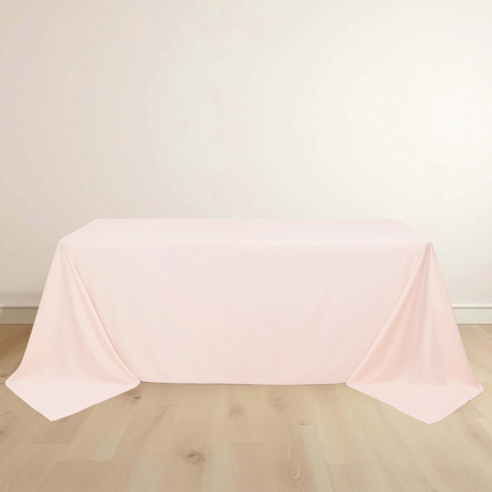 Premium Scuba Rectangular 90x132 Tablecloth Blush - Wrinkle Free, Stain Resistant & Seamless Table Cover