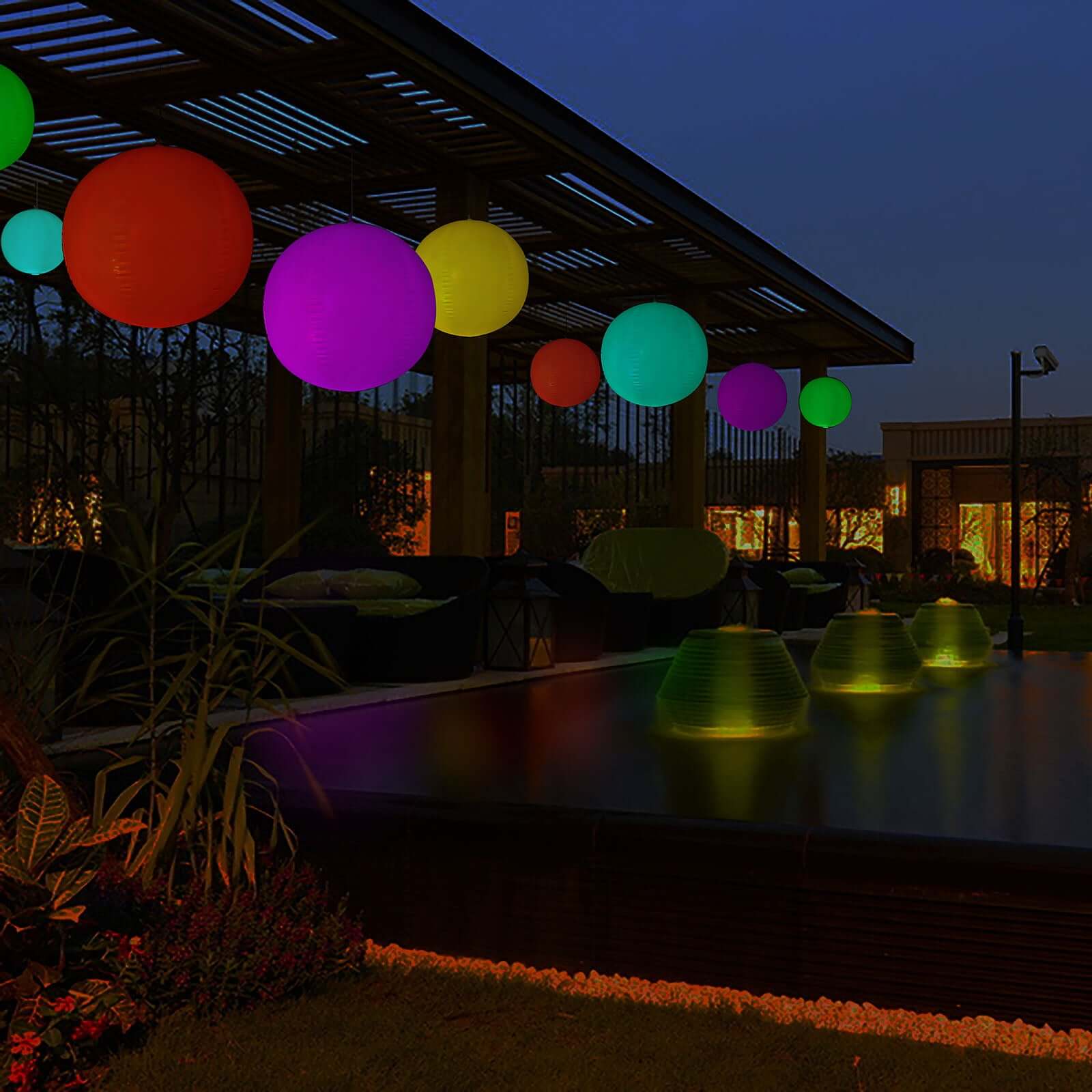 20 Inflatable Outdoor Garden Light Up Ball, Floating Pool Glow Ball With Remote - 13 RGB Colors and 3 Color Modes