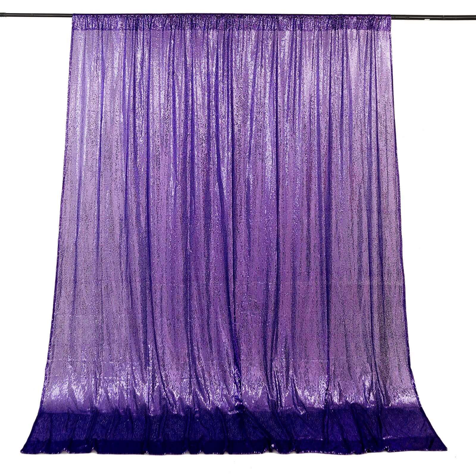 8ftx8ft Purple Sequin Event Curtain Drapes, Backdrop Event Panel