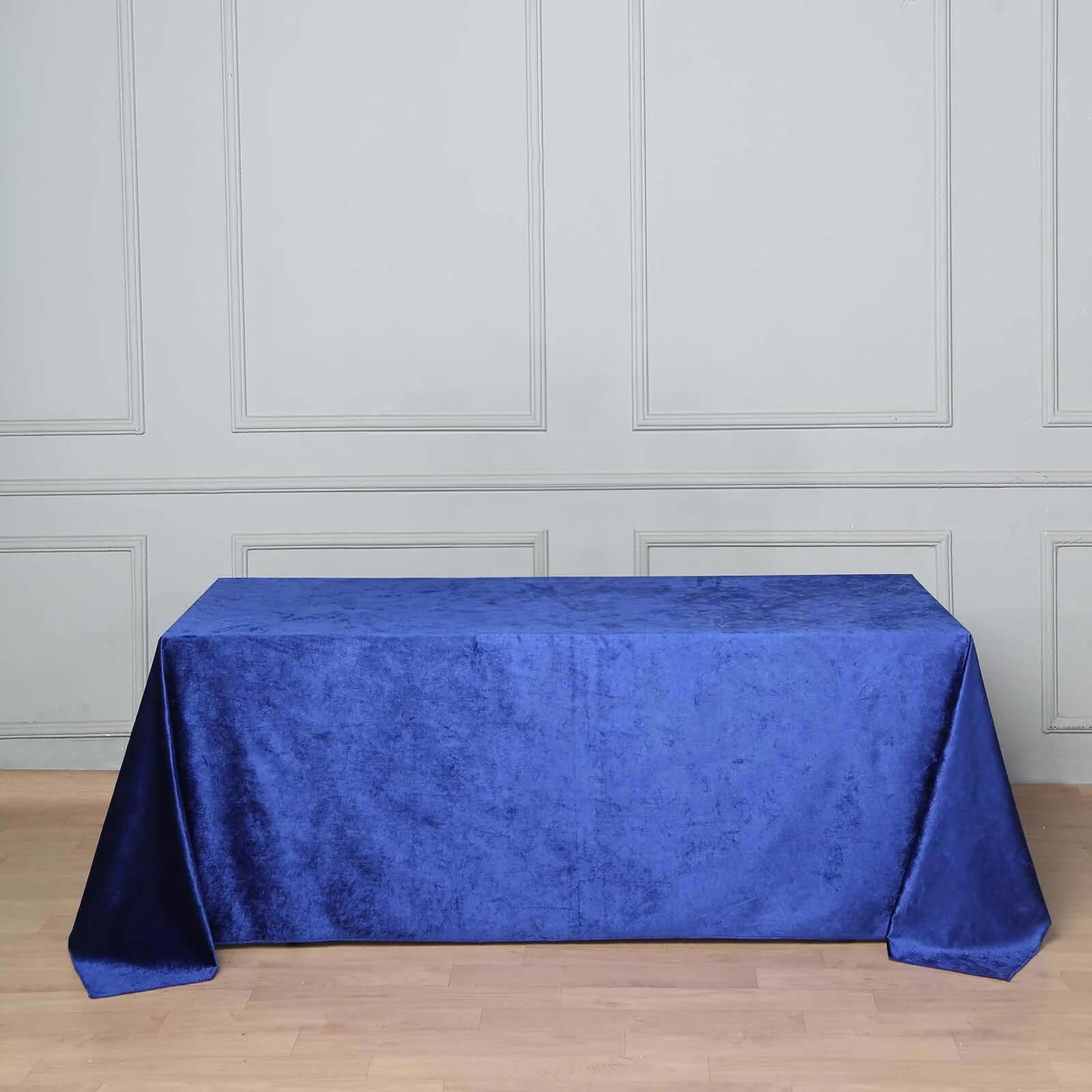 Premium Velvet 90x132 Rectangle Tablecloth Royal Blue - Reusable Soft & Seamless Table Cover