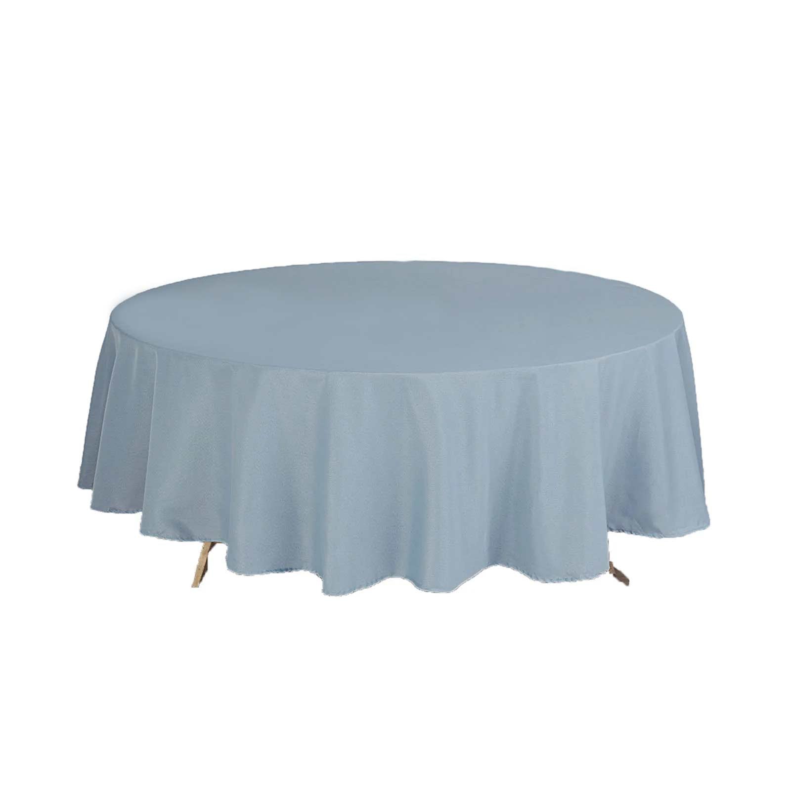 Polyester 108 Round Tablecloth Dusty Blue - Wrinkle-Resistant Table Cover