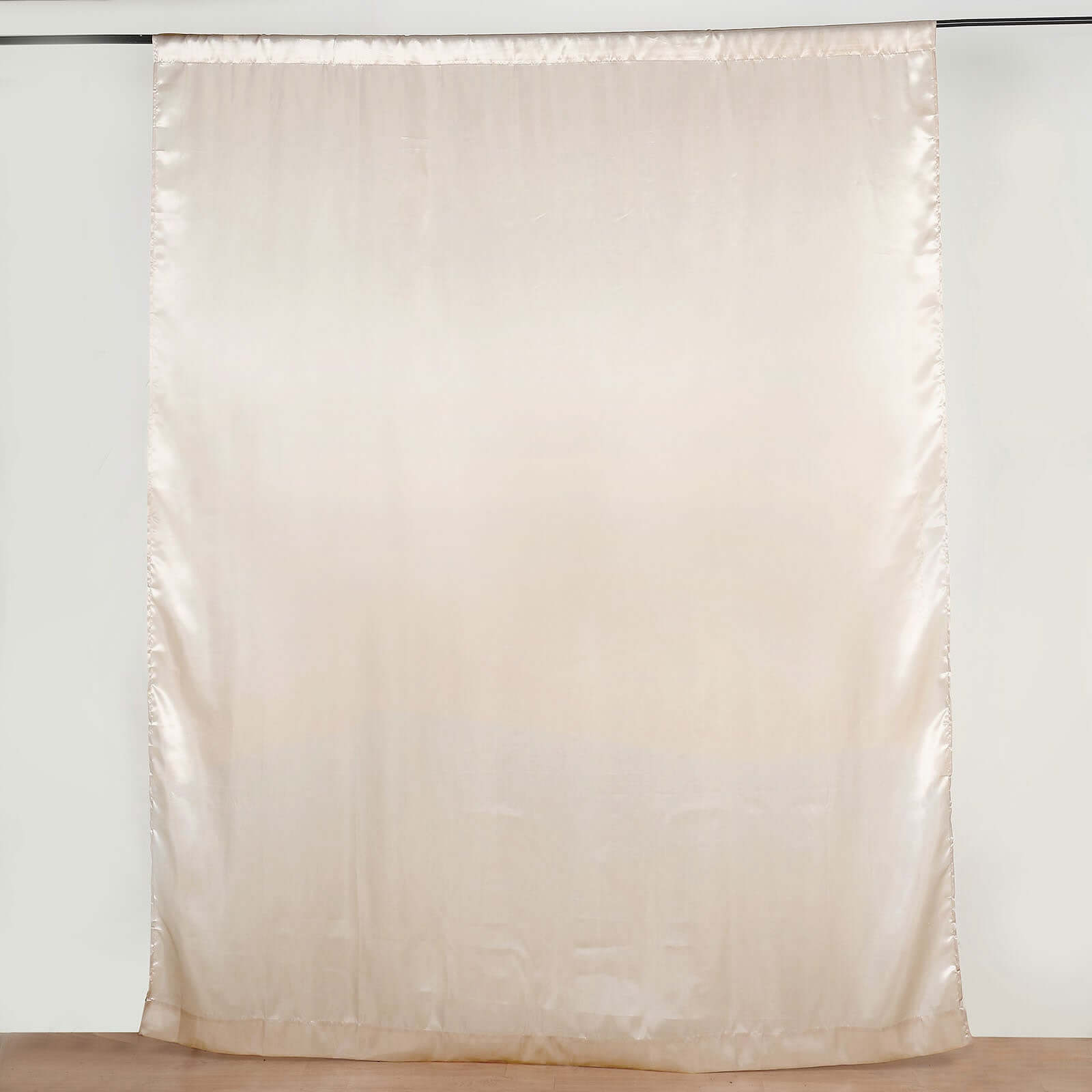 8ftx10ft Beige Satin Event Curtain Drapes, Backdrop Event Panel