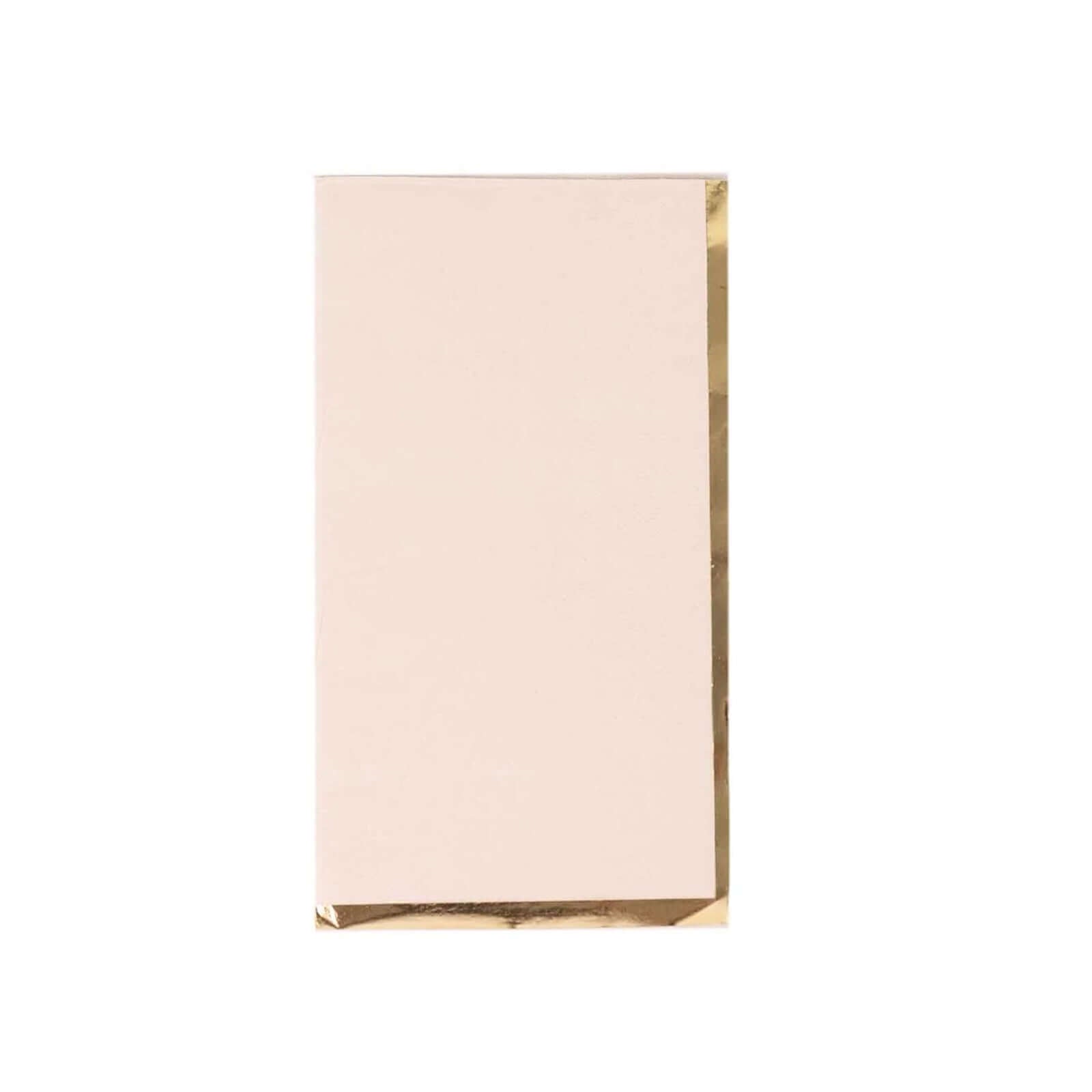 50-Pack Paper Dinner Napkins Blush with Gold Foil Edge 2 Ply - Stylish Disposable Napkins