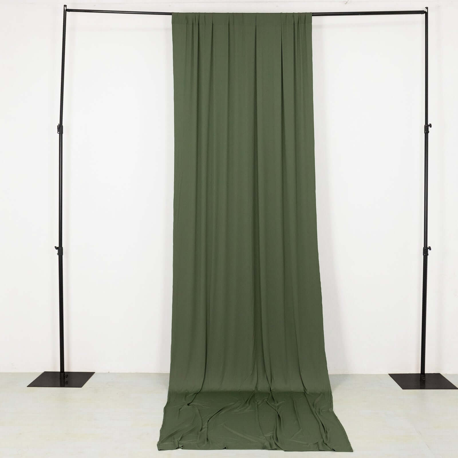 Dusty Sage Green 4-Way Stretch Spandex Event Curtain Drapes, Wrinkle Free Backdrop Event Panel with Rod Pockets - 5ftx14ft