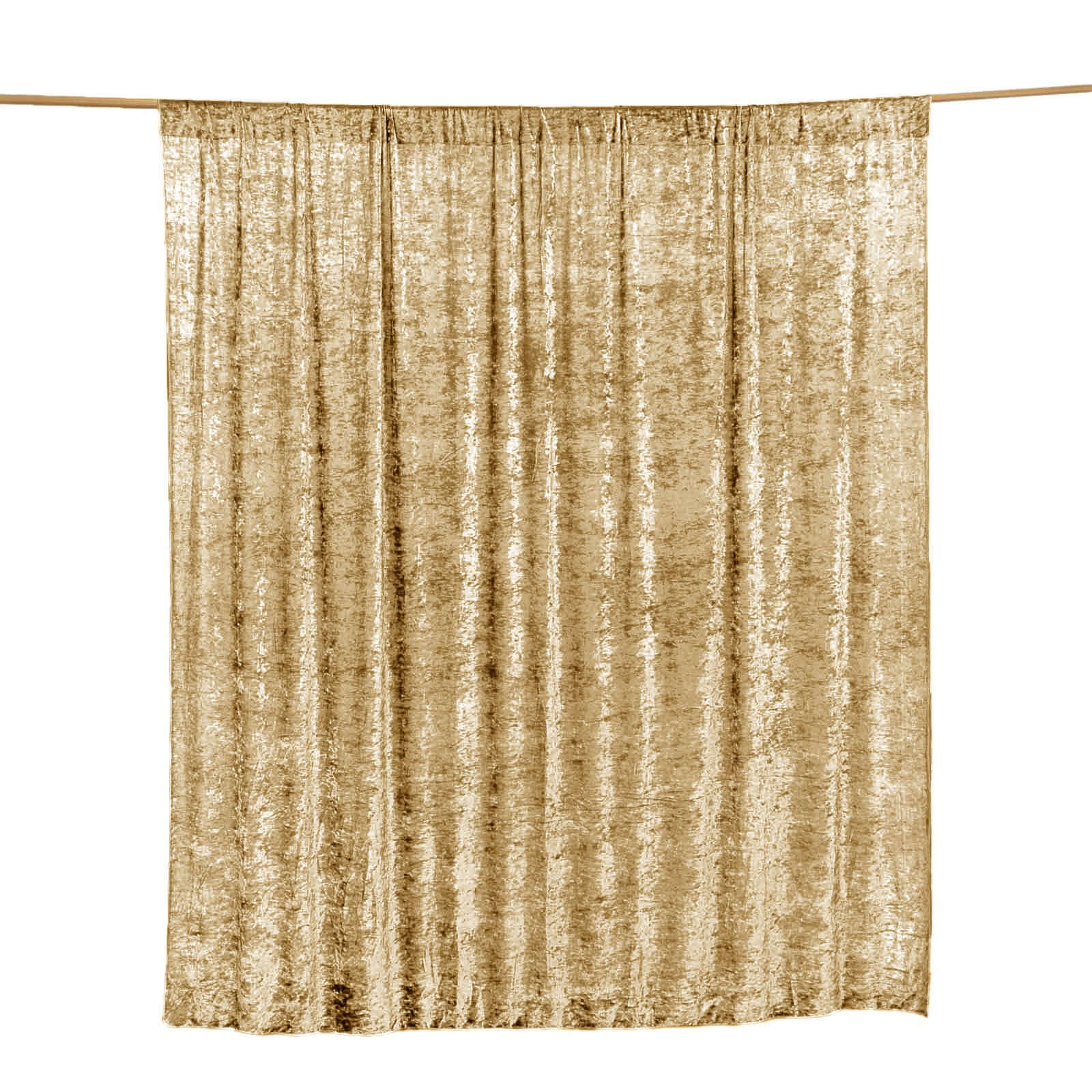 8ftx8ft Champagne Premium Smooth Velvet Event Curtain Drapes, Privacy Backdrop Event Panel with Rod Pocket