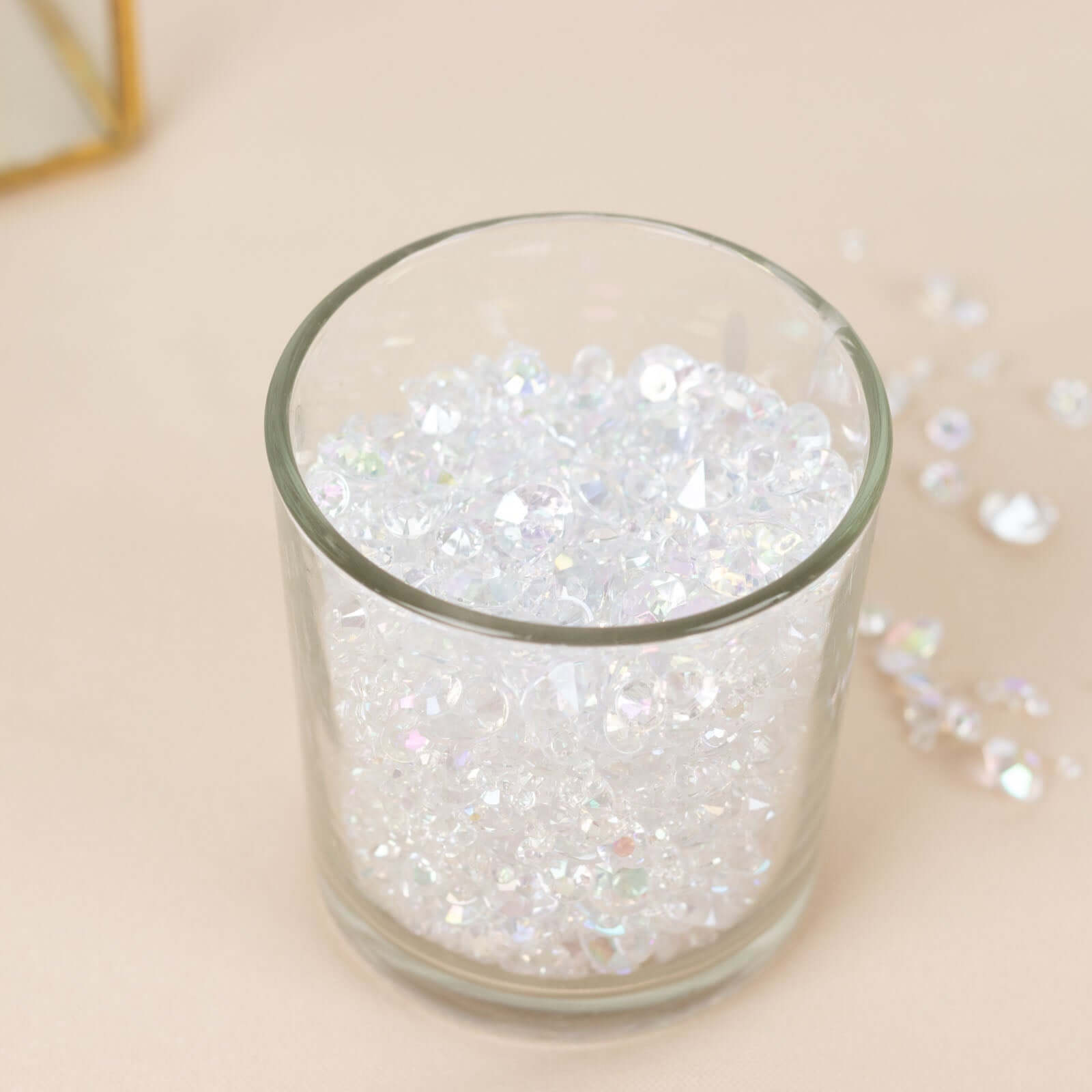 4000 Pcs Acrylic Diamond Vase Fillers Iridescent - Lustrous DIY Beads & Table Scatters for Wedding Decor 3mm, 6mm, 10mm