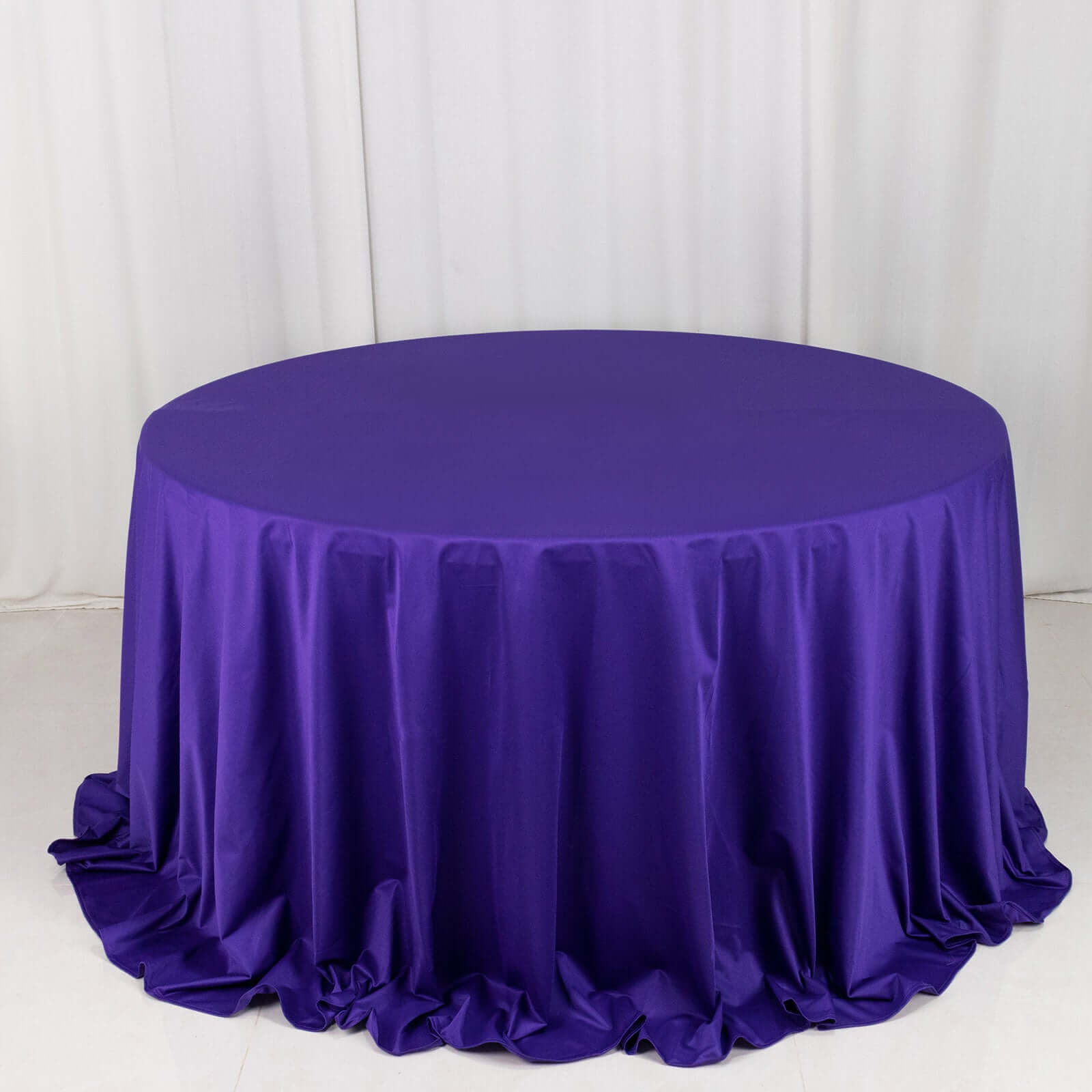 Premium Scuba Round 132 Tablecloth Purple - Wrinkle Free & Stain Resistant Seamless Table Cover