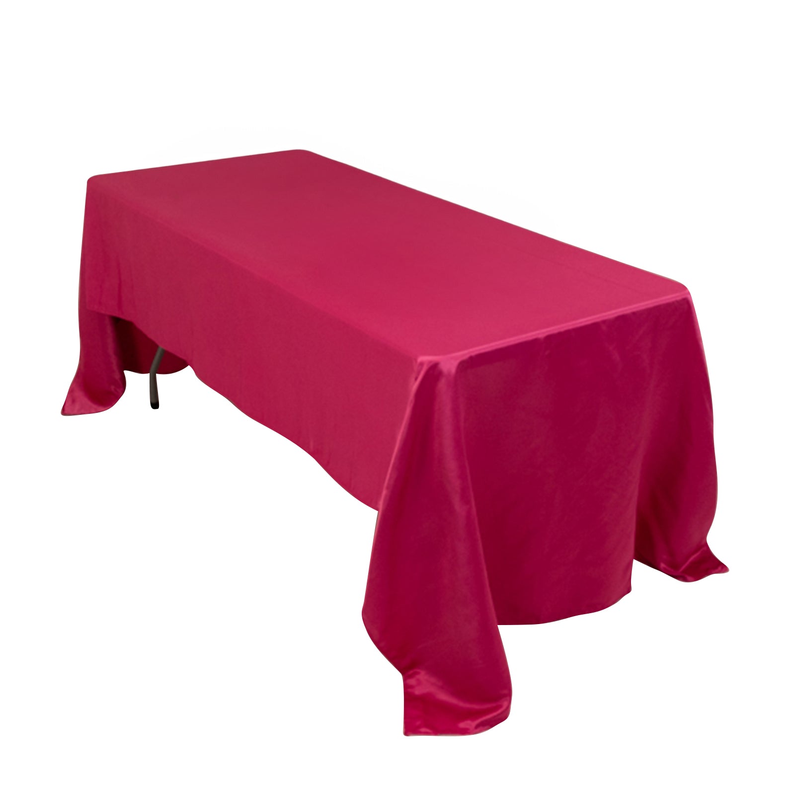 Lamour Satin 60x126 Rectangle Tablecloth Fuchsia - Soft & Silk-Like Table Cover