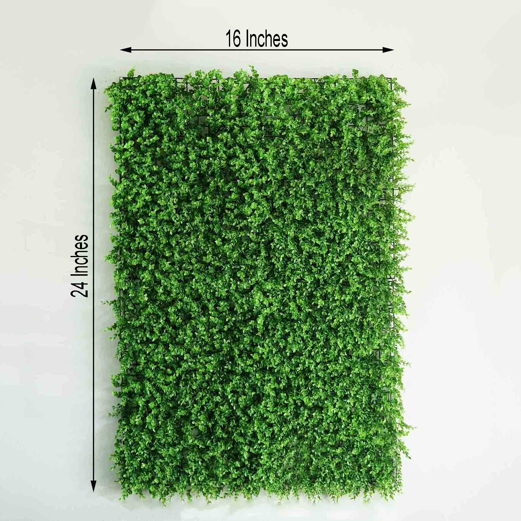 11 Sq ft. Artificial Baby Green Boxwood Hedge Garden Wall Backdrop Mat - 4 Panels