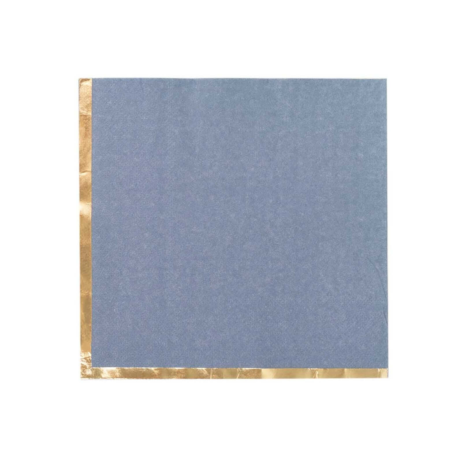 50-Pack Paper Beverage Napkins with Gold Foil Edge Dusty Blue - Disposable 2 Ply Cocktail Napkins for Events 6.5x6.5