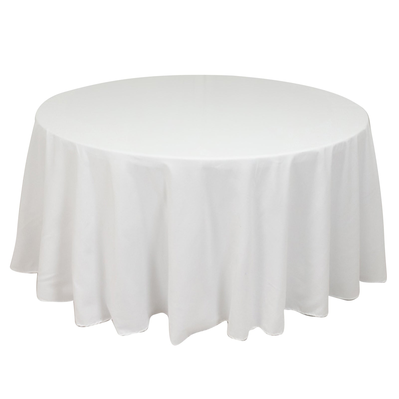 Cotton Blend 120 Round Tablecloth White - Seamless Wrinkle-Resistant Design for Upscale Occasions