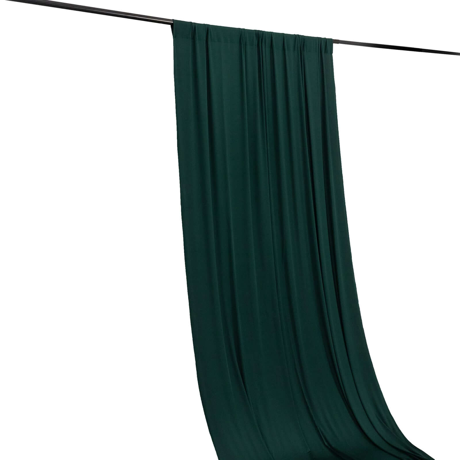 Hunter Emerald Green 4-Way Stretch Spandex Event Curtain Drapes, Wrinkle Free Backdrop Event Panel with Rod Pockets - 5ftx16ft