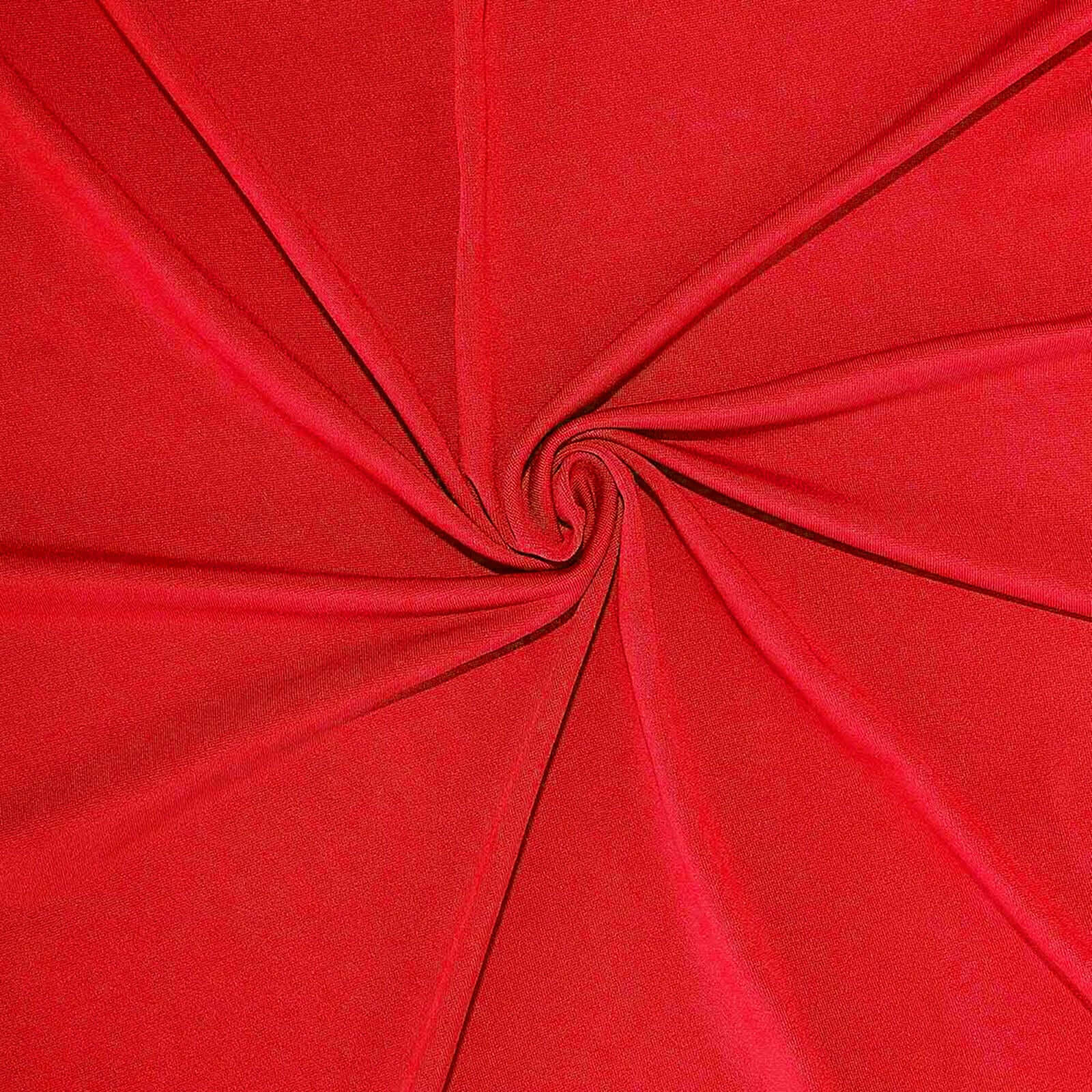 Red 4-Way Stretch Spandex Event Curtain Drapes, Wrinkle Free Backdrop Event Panel with Rod Pockets - 5ftx16ft