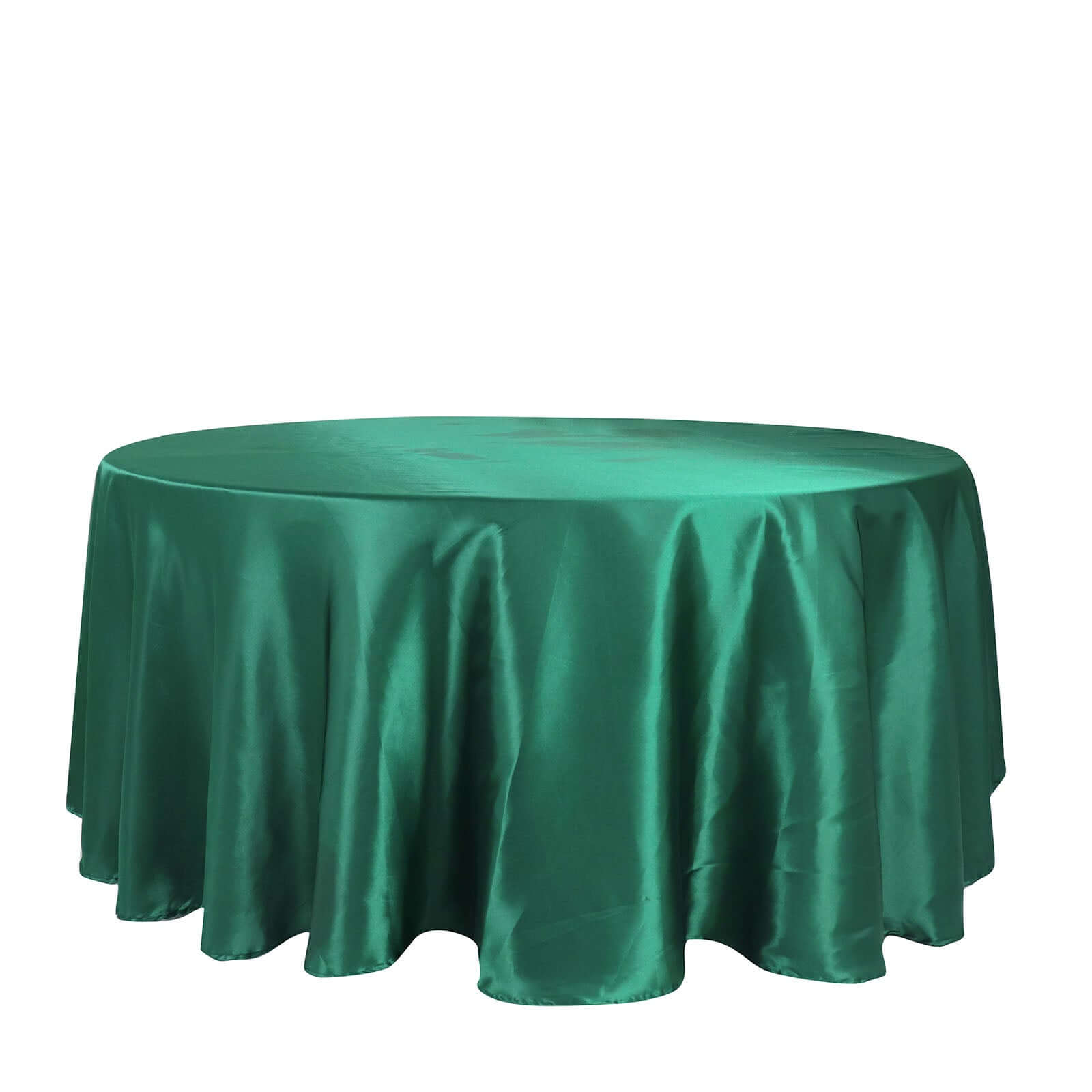 Satin 108 Round Tablecloth Hunter Emerald Green - Smooth and Lustrous Table Cover