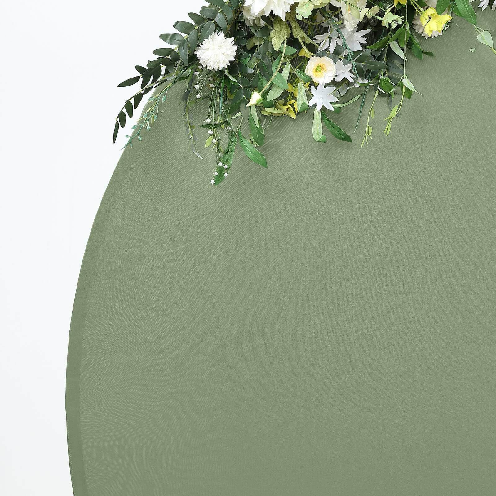 7.5ft Dusty Sage Green Round Spandex Fit Party Backdrop Stand Cover