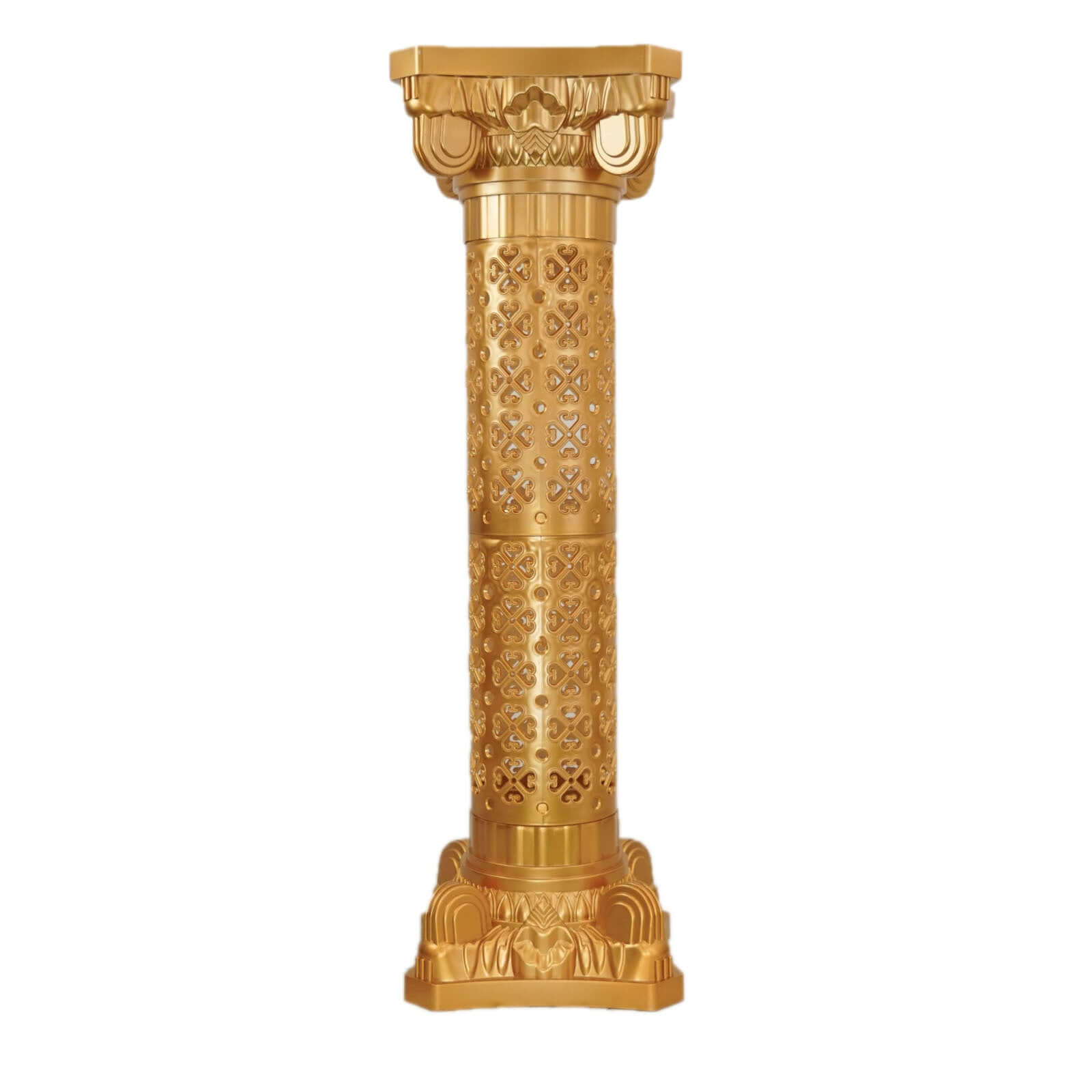 4 Pack Gold Crafted Venetian Inspired Pedestal Stand Plant Pillar - 40 Tall PVC