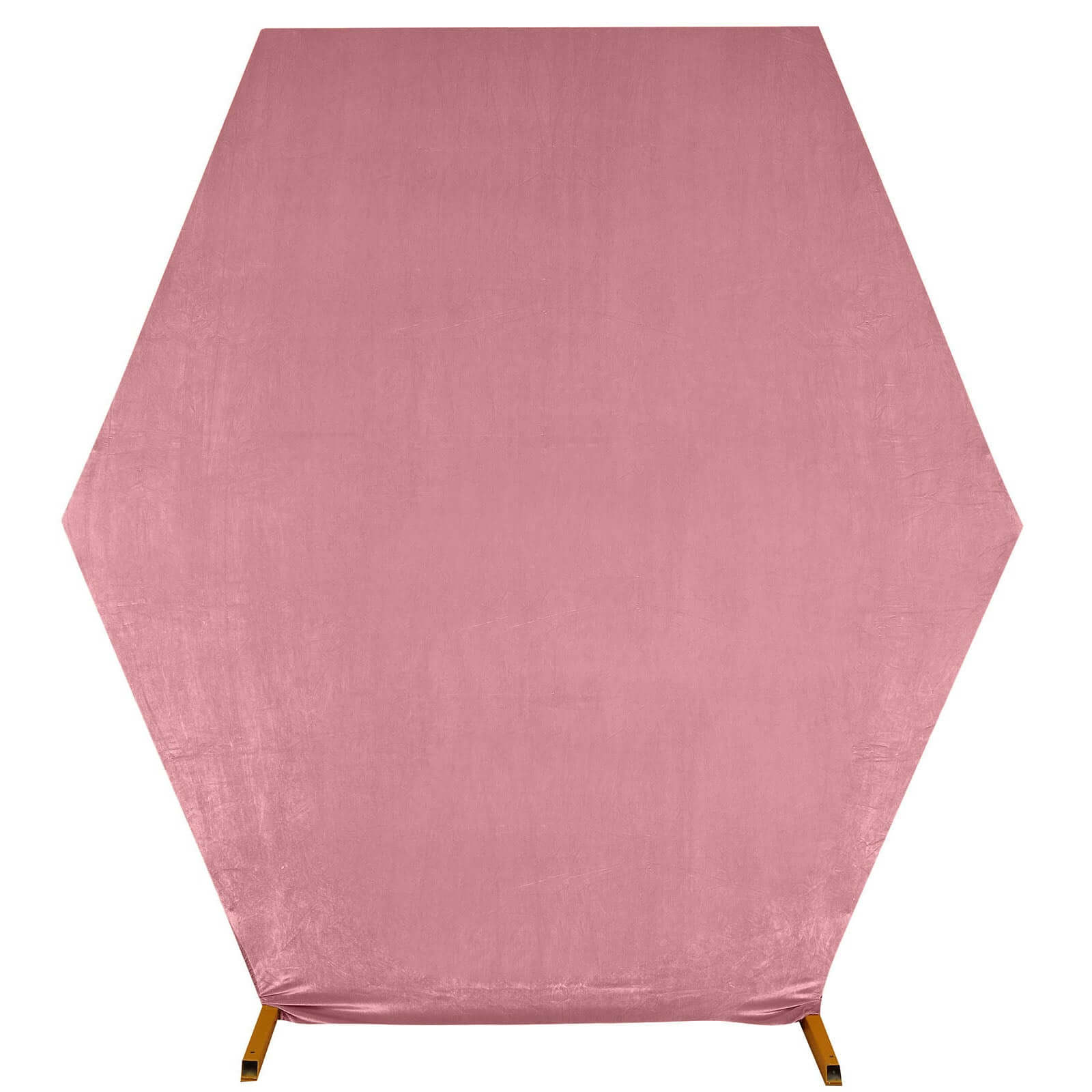 8ftx7ft Dusty Rose Soft Velvet Fitted Hexagon Wedding Arbor Cover