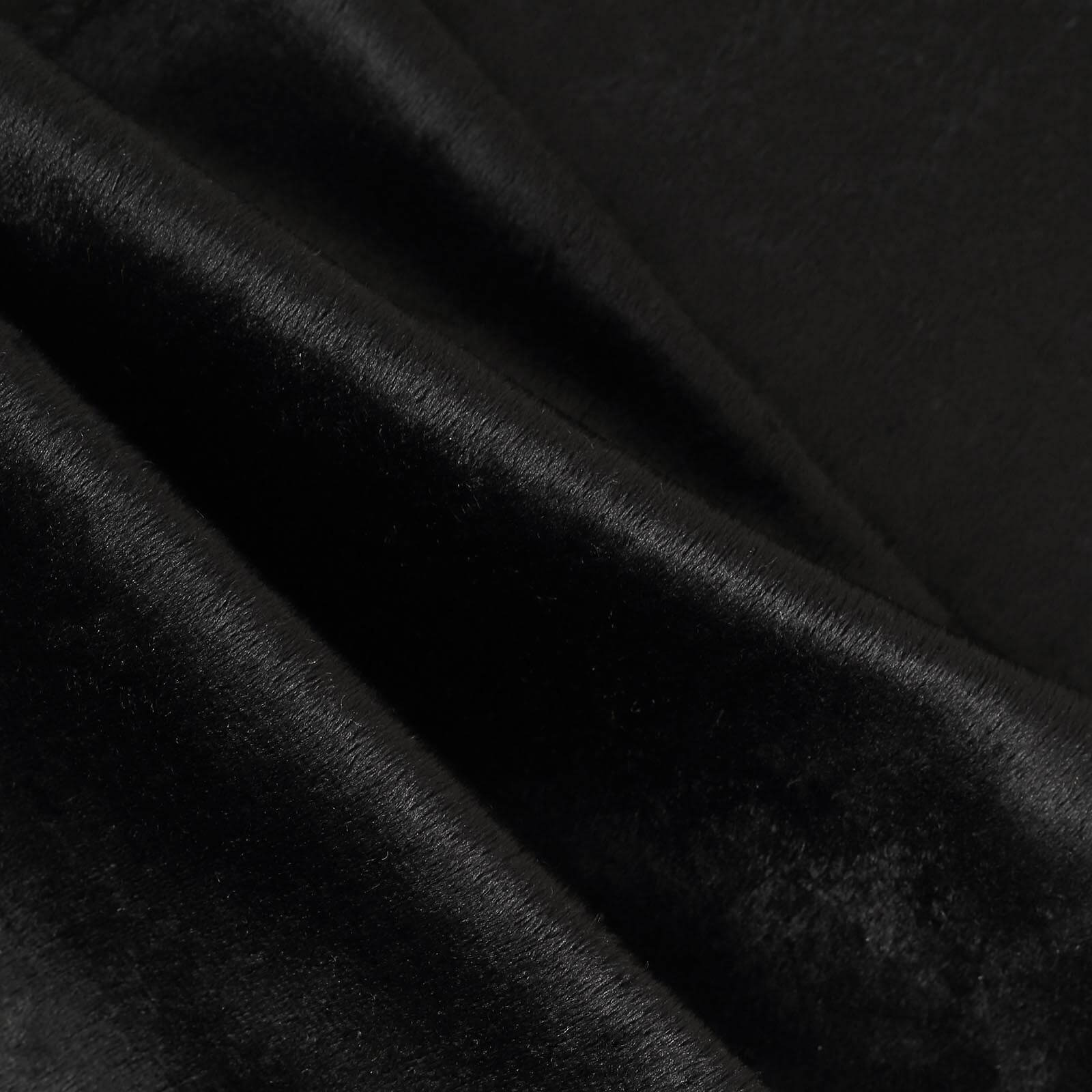 Premium Velvet 12x108 Table Runner Black - Sheen Finish Reusable Table Decor