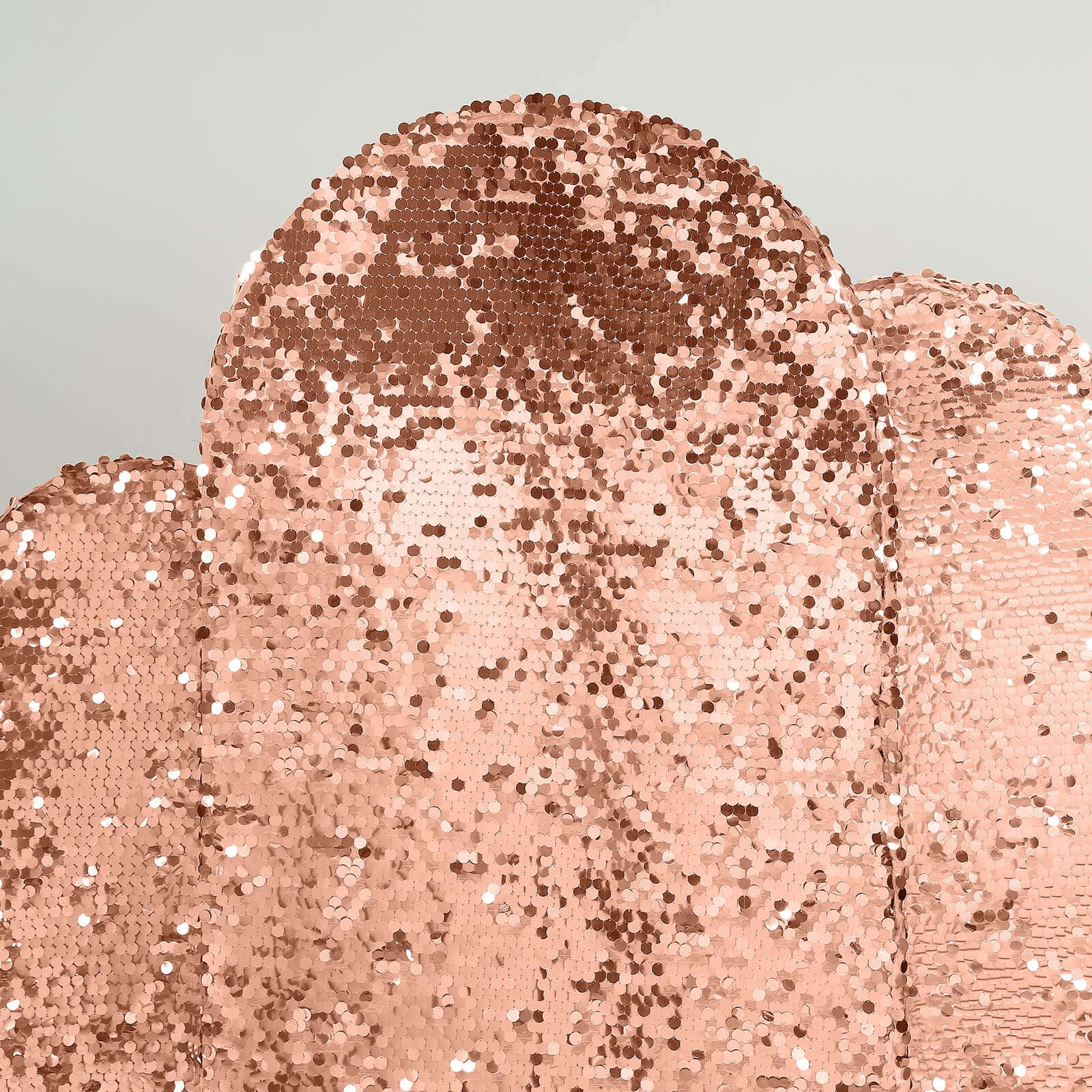 7ft Sparkly Rose Gold Double Sided Big Payette Sequin Chiara Backdrop Stand Cover For Fitted Round Top Wedding Arch