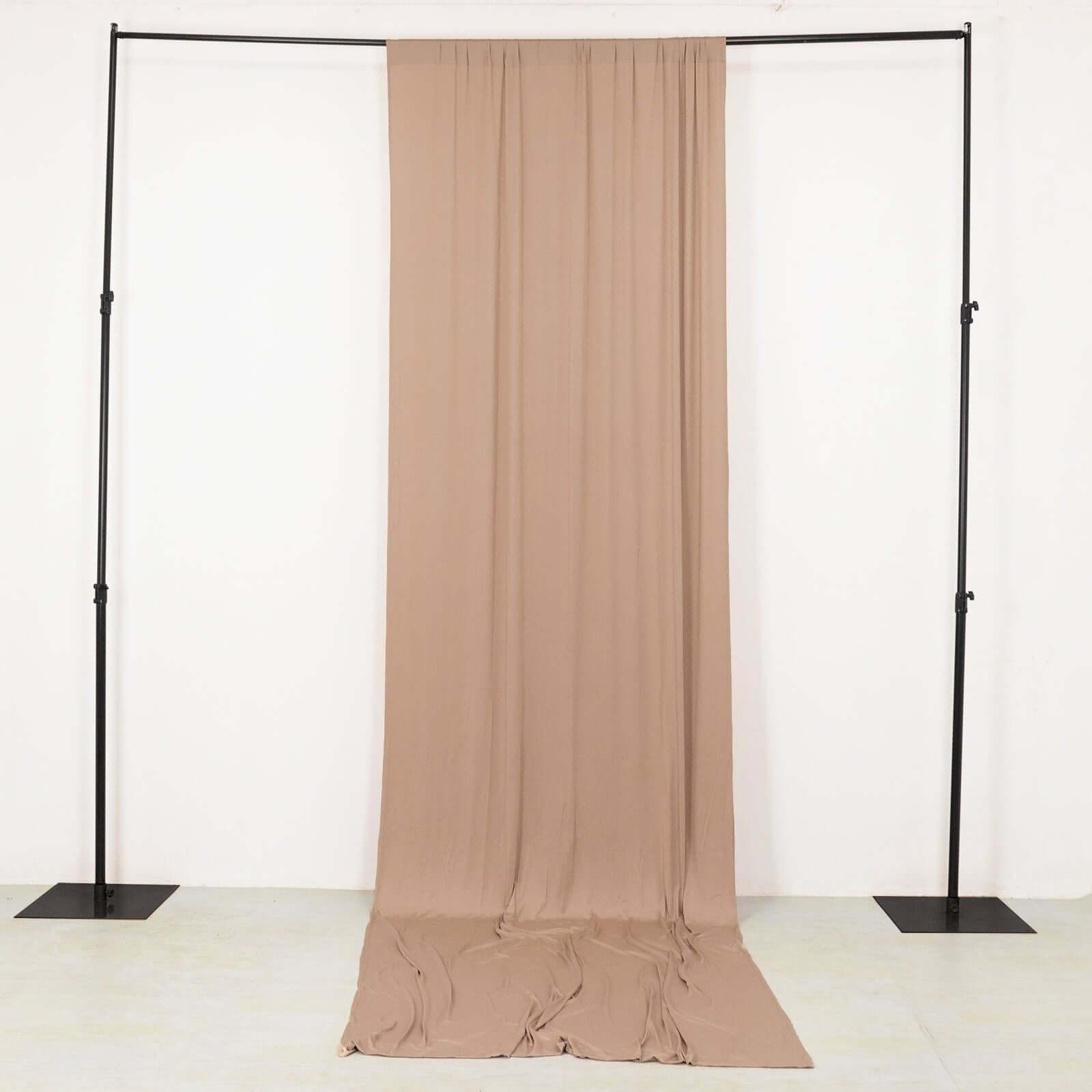 Nude 4-Way Stretch Spandex Event Curtain Drapes, Wrinkle Free Backdrop Event Panel with Rod Pockets - 5ftx14ft