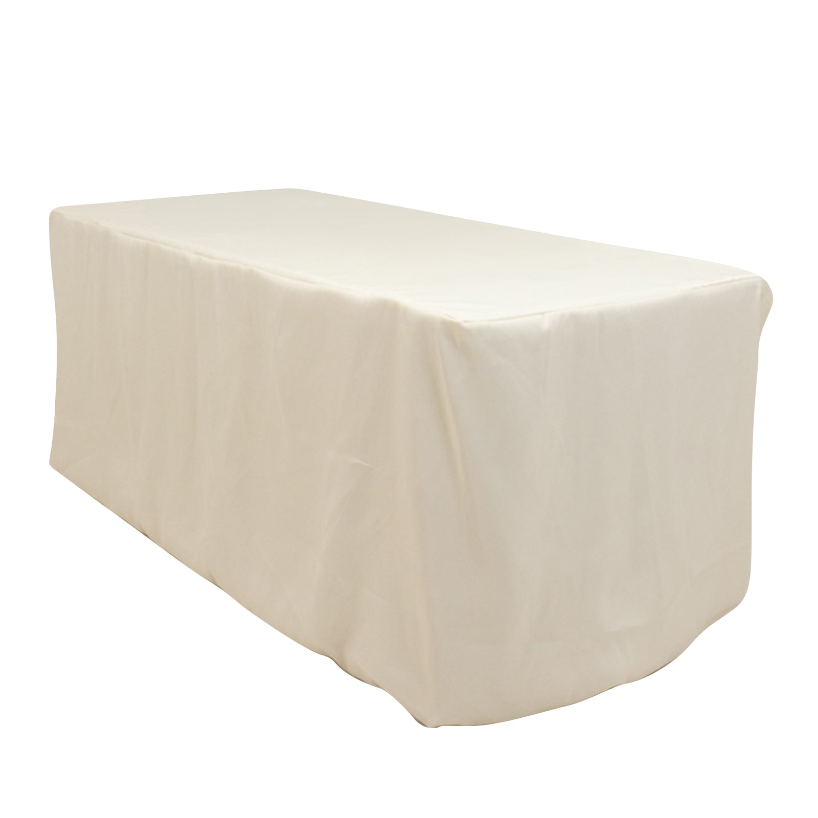 Premium Polyester 6ft Rectangle Tablecloth Ivory Durable Fitted 220GSM Table Cover