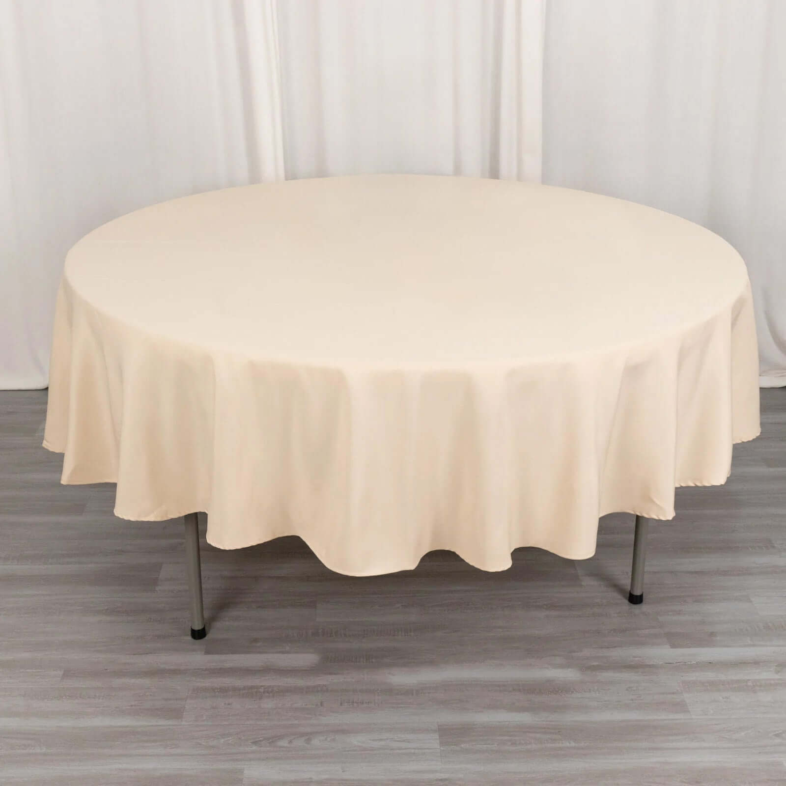 Premium Polyester 90 Round Tablecloth Beige - Stain and Wrinkle-Resistant Design with 220GSM Thickness Table Cover