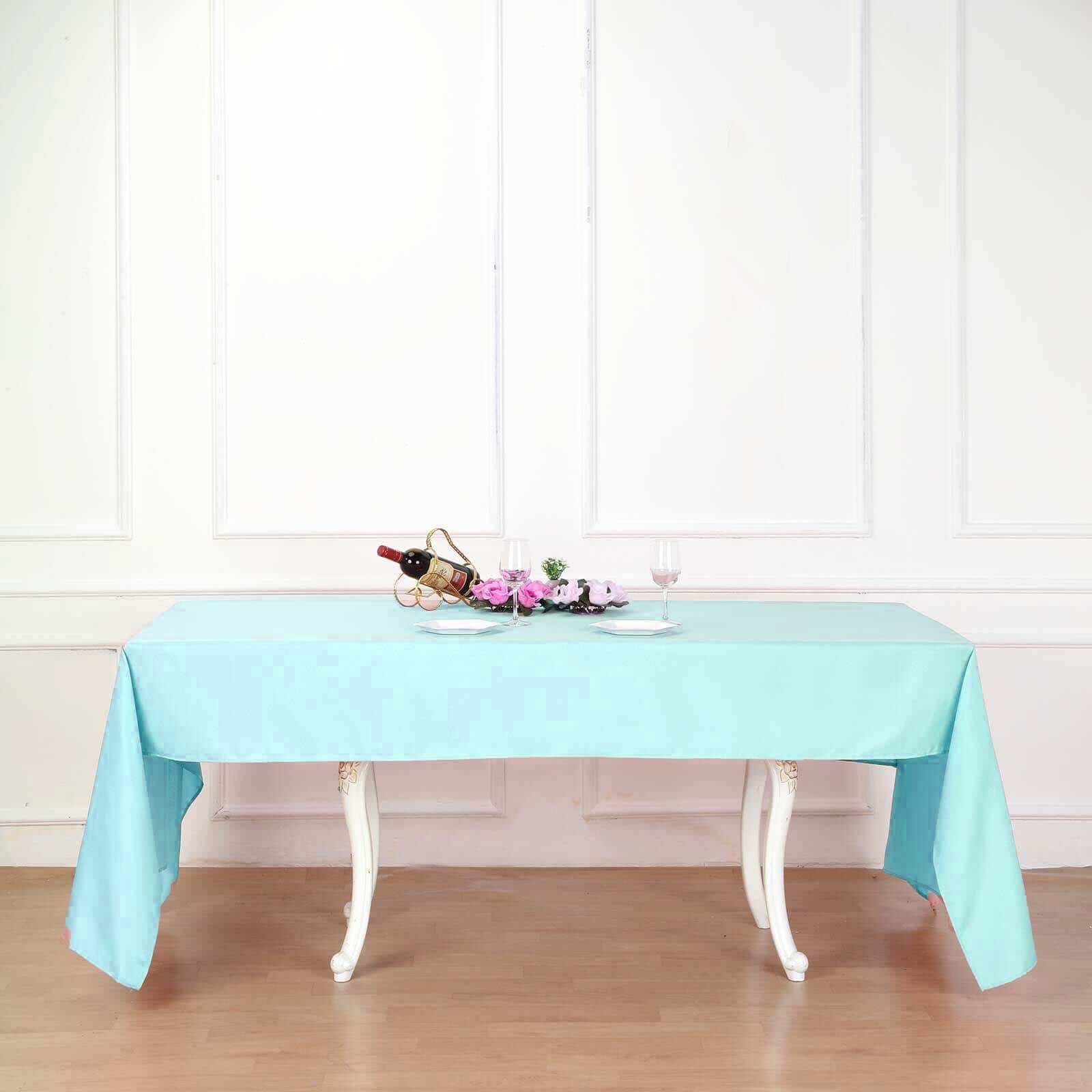 Polyester 60x126 Rectangle Tablecloth Light Blue - Wrinkle-Resistant Table Cover