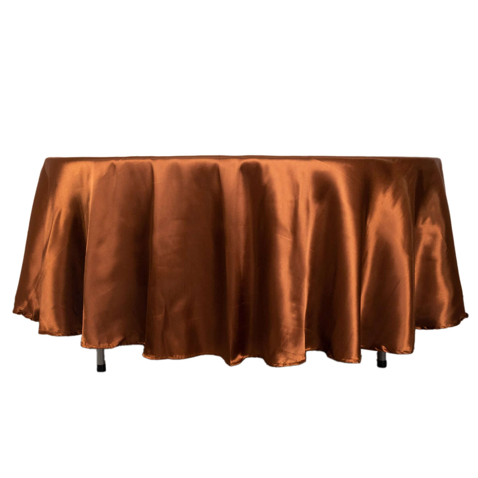 Satin 108 Round Tablecloth Cinnamon Brown - Smooth and Lustrous Table Cover