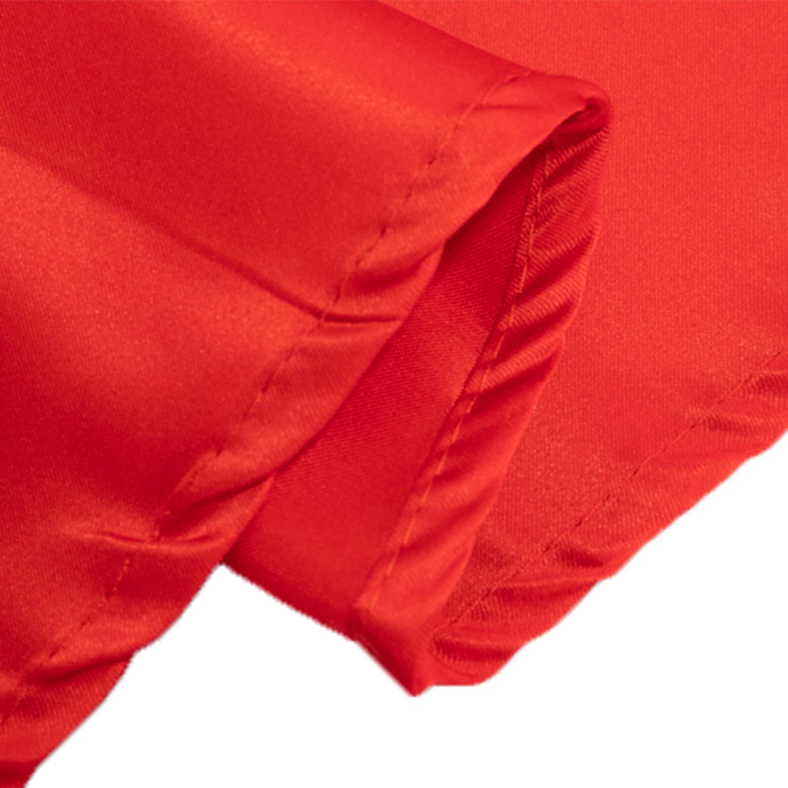 Lamour Satin 120 Round Tablecloth Red - Seamless Table Cover with Soft Tempered Sheen