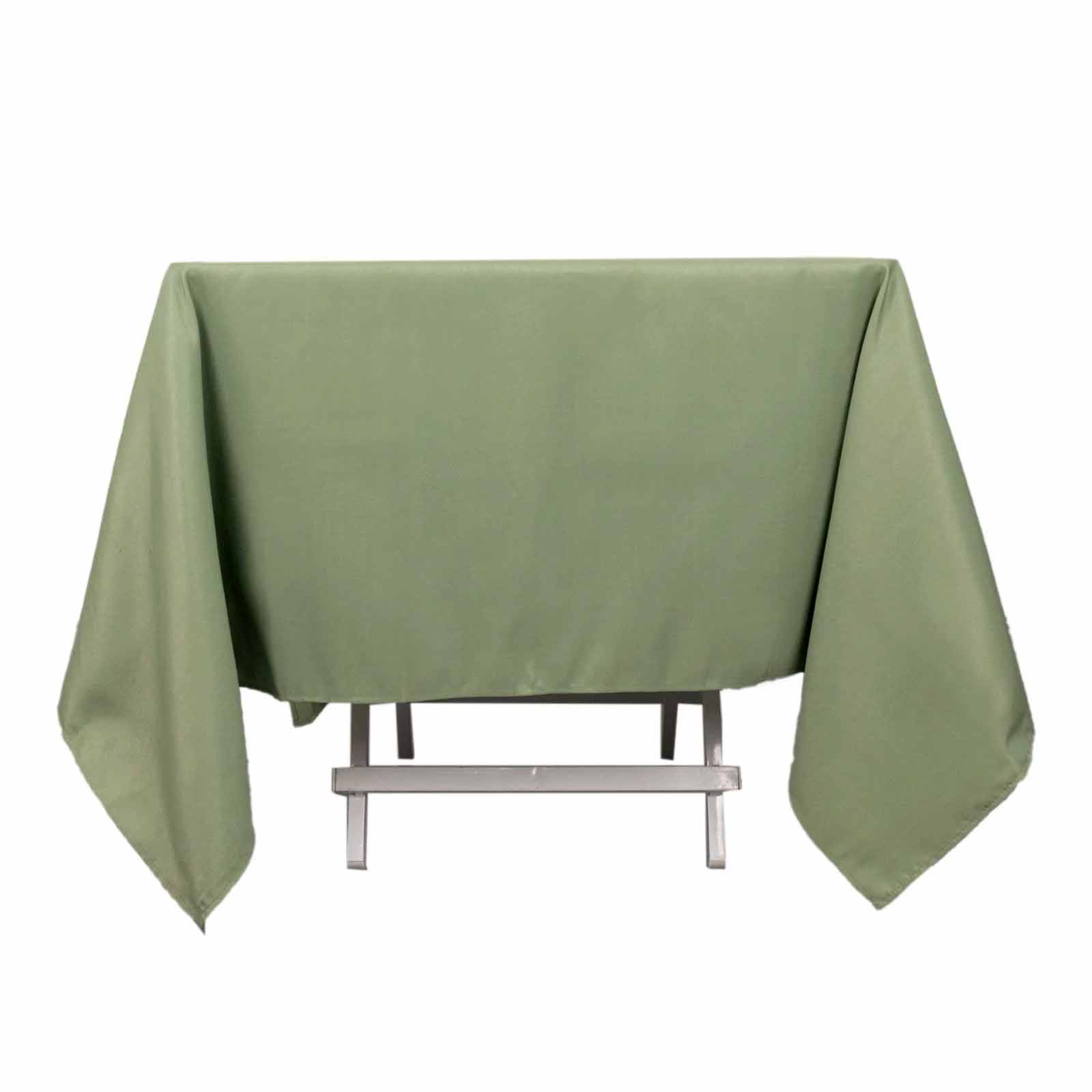 Premium Polyester Square Tablecloth 70x70 Dusty Sage Green - 220GSM Wrinkle-Resistant Table Cover