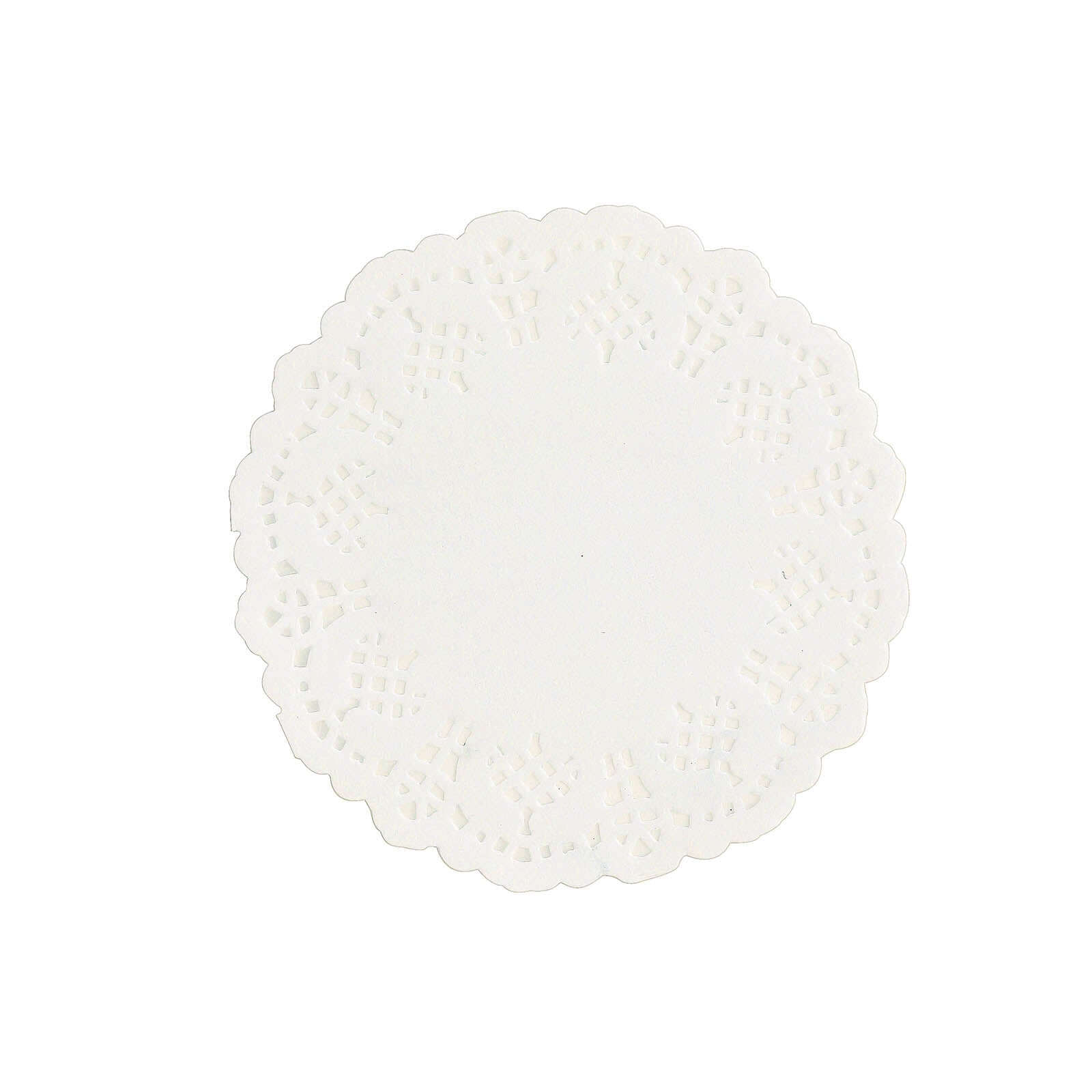 100 Pcs Paper 4 Round Placemats in White - Food Grade Lace Paper Doilies for Dessert Display & Table Decor